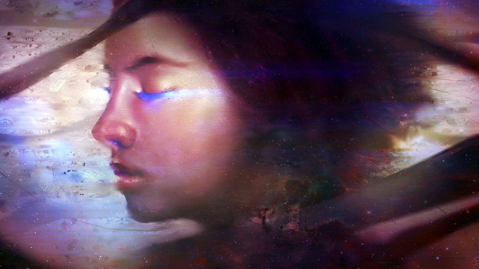 digital composite, close-up, teenager, human face, looking, multi colored, beautiful woman, adult, one person, eyes closed, human body part, portrait, contemplation, HD Wallpaper