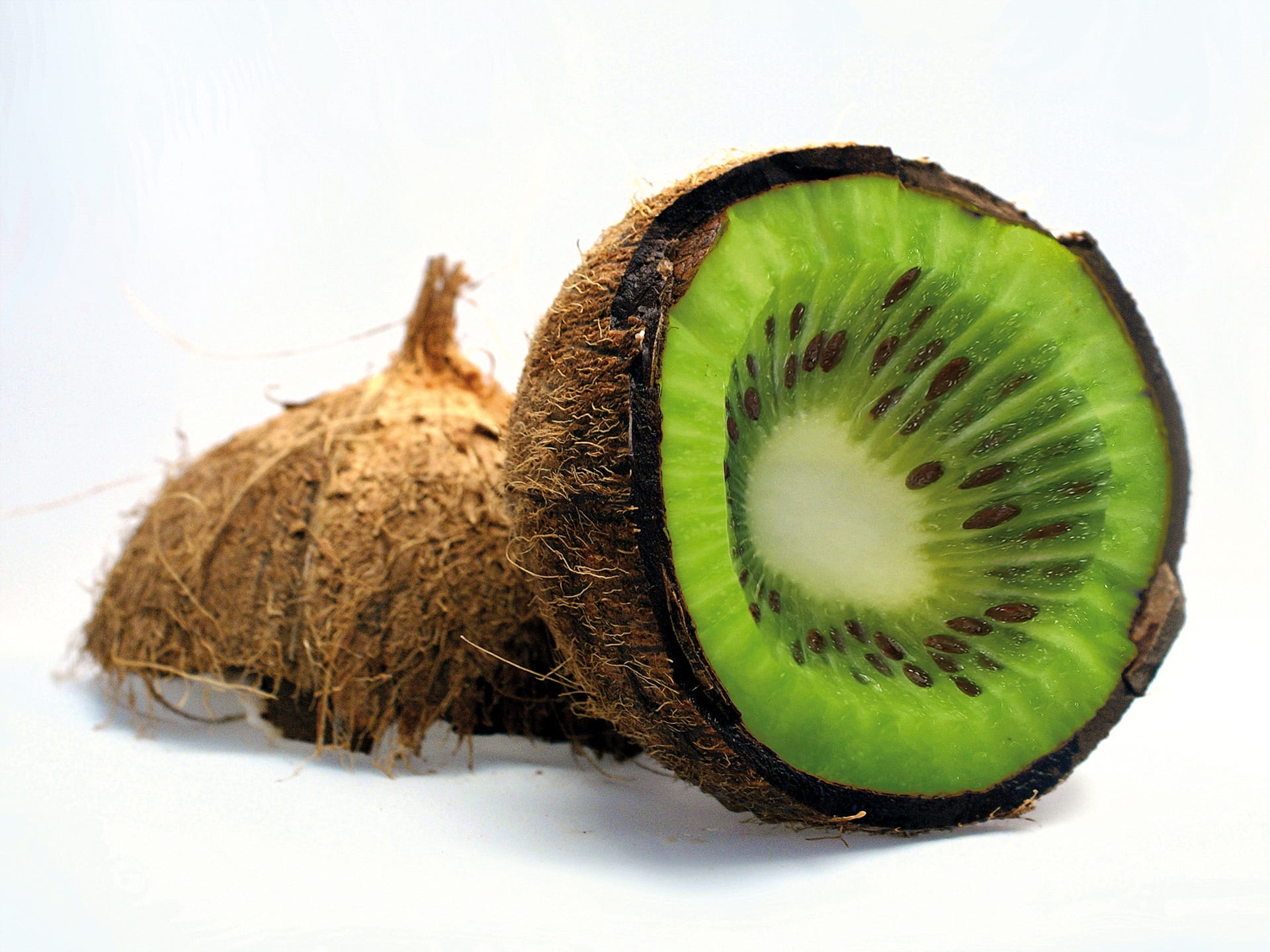 tasty, food and drink, ripe, vegetale, green, healthy eating, coconut, vitamin, freshness, mutation, green color, indoors, handling, seed, two objects, HD Wallpaper