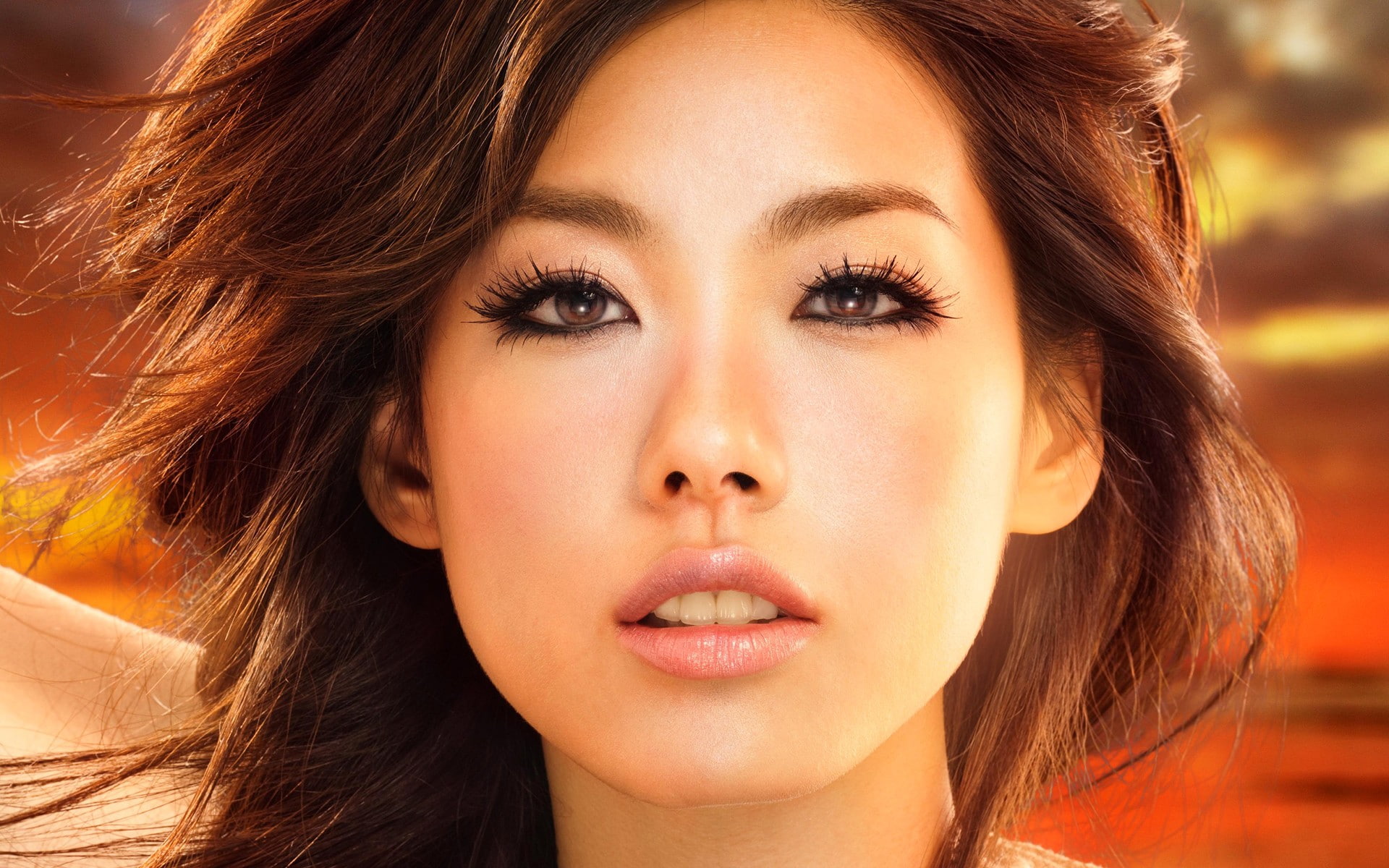 front view, one person, beauty, human face, looking at camera, face, body part, brown eyes, beautiful woman, young women, hair, young adult, Asian, adult, HD Wallpaper
