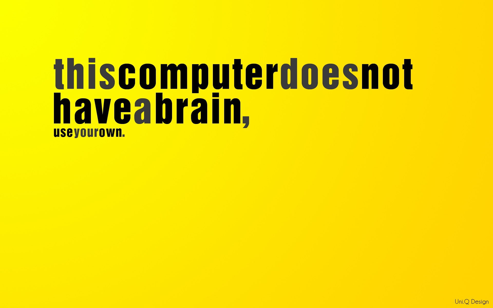 entertainment, Computers, different, funny, text, hd, x, art, brain, think, 1080P, Yellow, uniq, HD Wallpaper