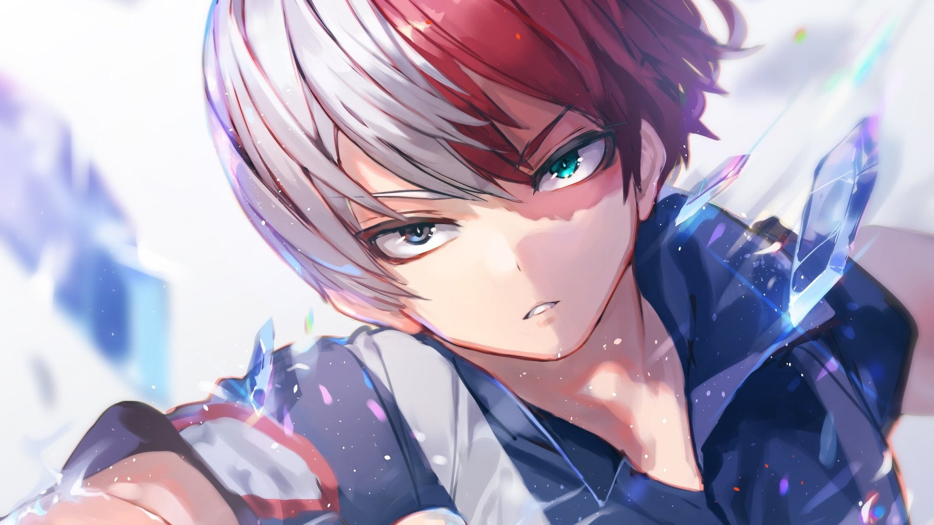 Boy, 1080P, Red Hair, White Hair, Shouto Todoroki, My Hero Academia, Heterochromia, Boku no Hero Academia, Anime, Ice, HD Wallpaper
