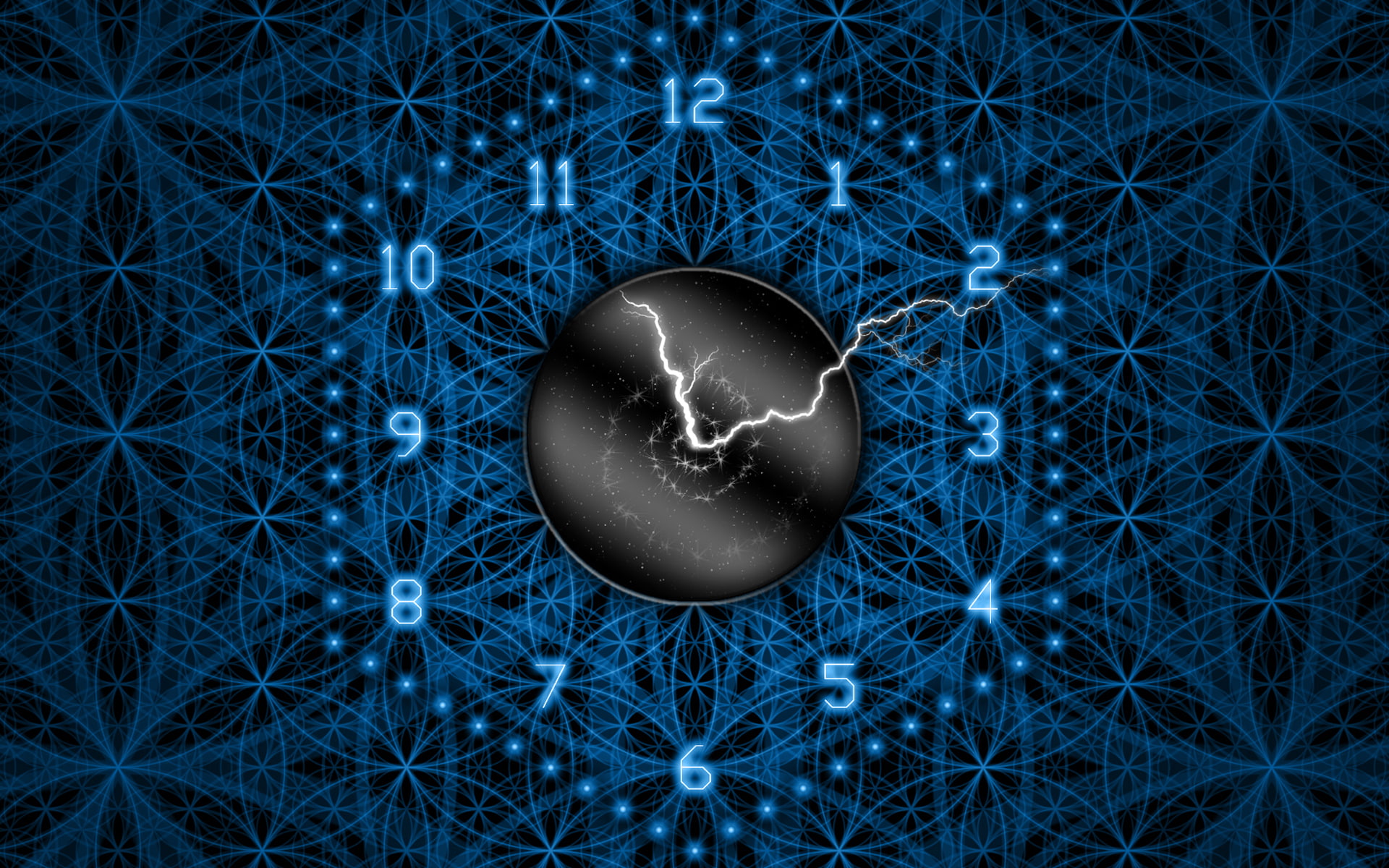 1080P, dial, color, patterns, blue, figures, number, black, watch, arrows, lightning, time, clock, HD Wallpaper