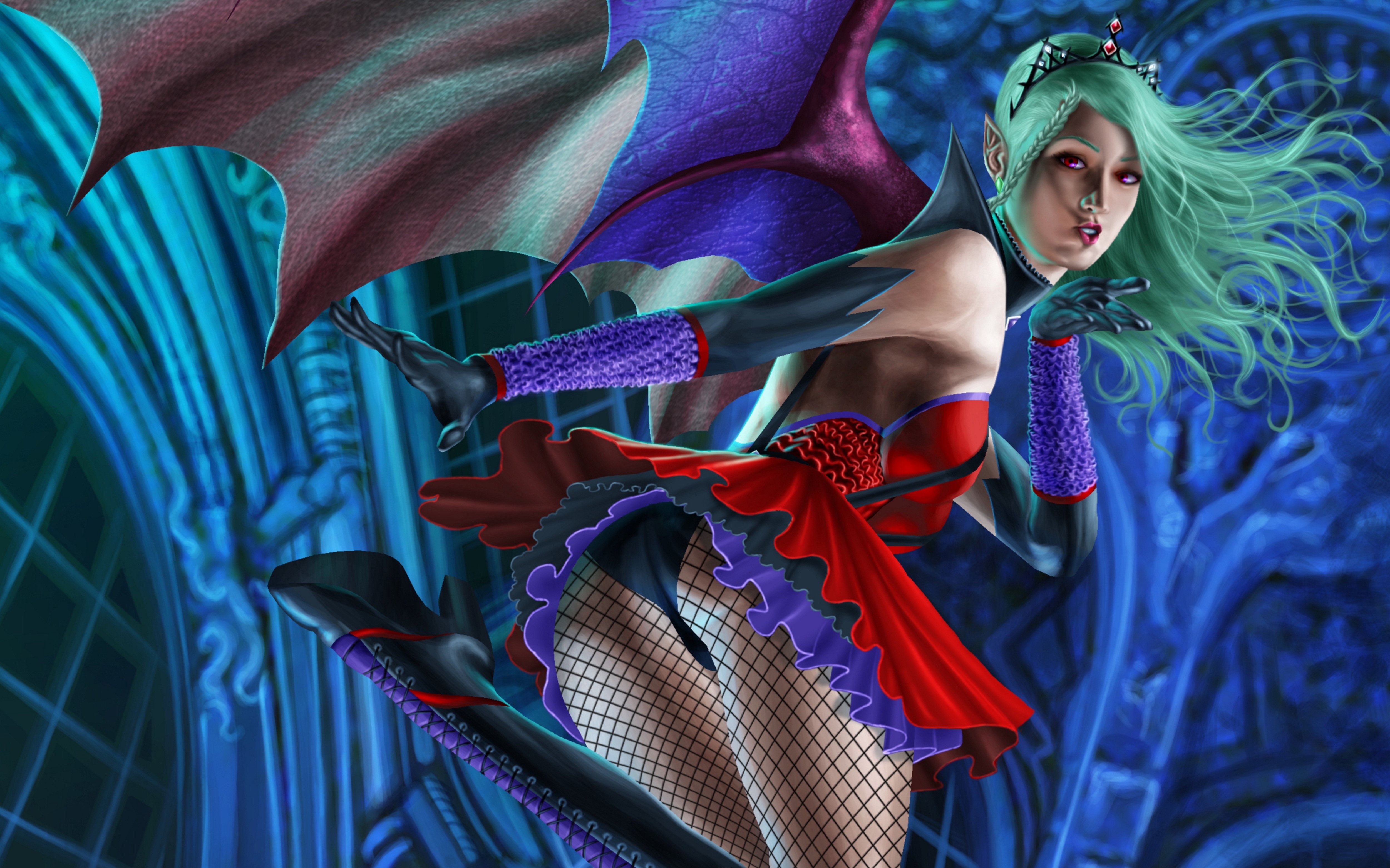 woman, women, vampire, angel, female, Evil, Succubus, art, artwork, Dark, 4K, girl, Girls, fantasy, HD Wallpaper