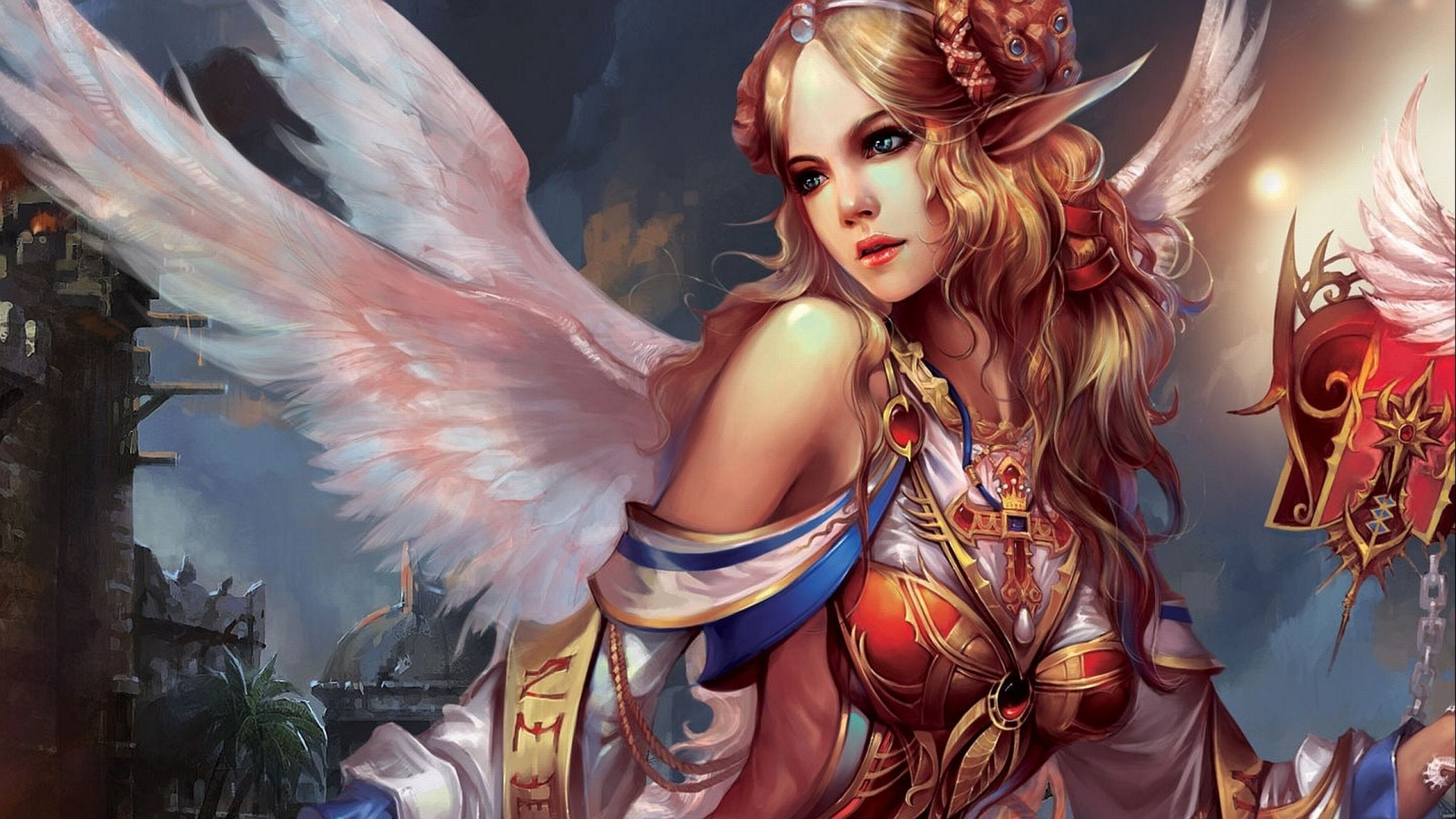 age, artwork, portrait, beauty, looking, adult, girl, clothing, beautiful woman, fantasy, fashion, adventure, indoors, blond hair, lifestyles, online, vampire, HD Wallpaper