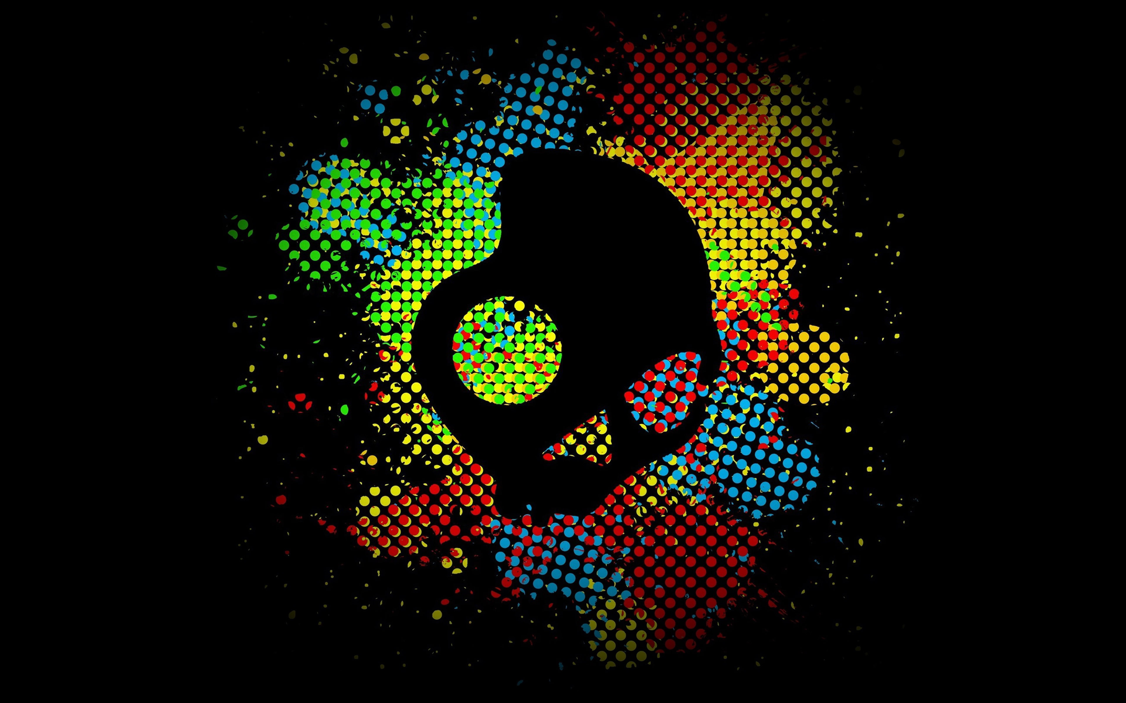 indoors, skull, 4K, art, technology, silhouette, studio shot, adult, logo, portrait, illuminated, candy, illust, night, one person, human body part, pattern, HD Wallpaper