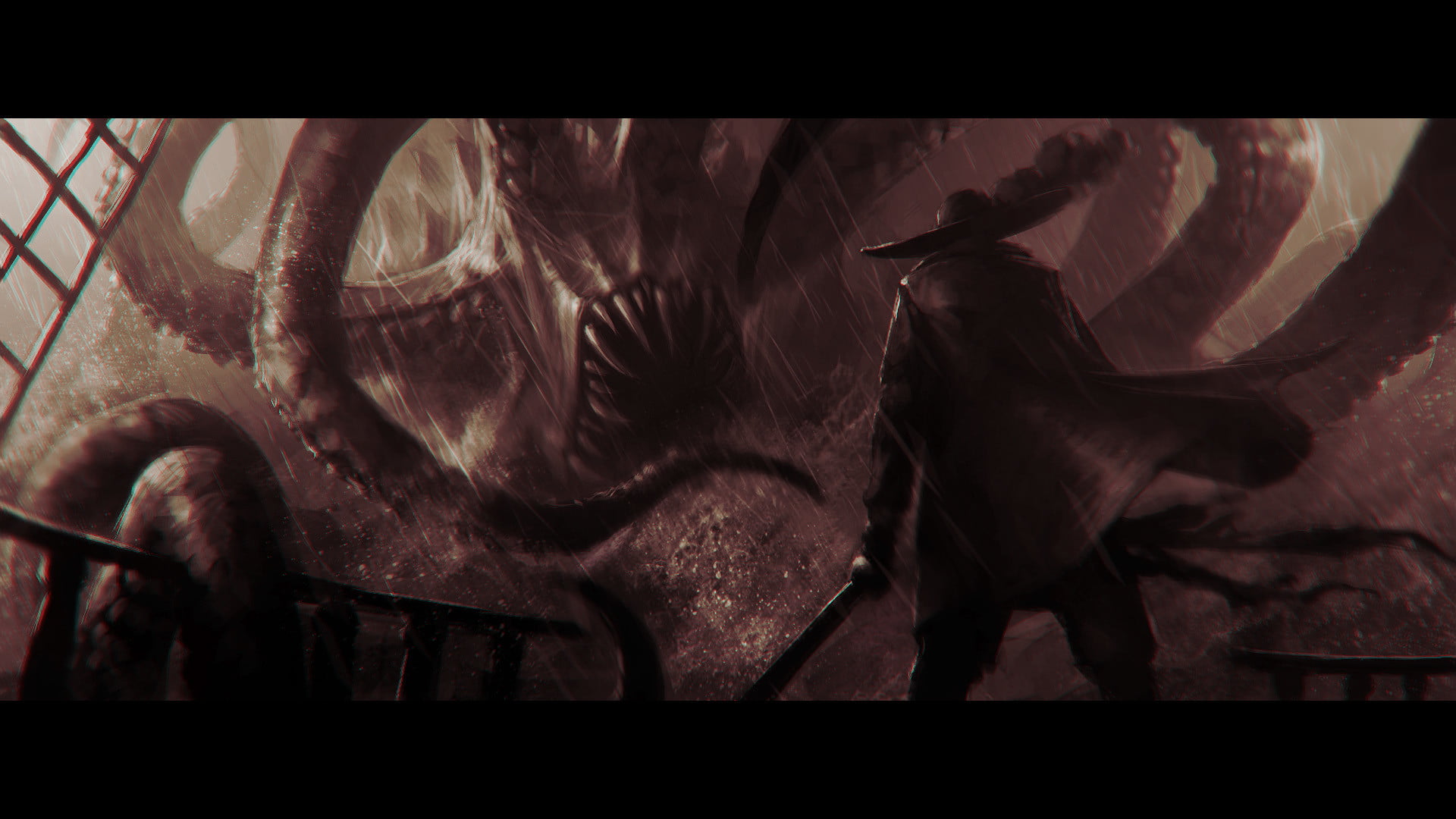 battle, creature, Mythological, sword, 1080P, Kraken, Alex Charleux, fantasy art, HD Wallpaper