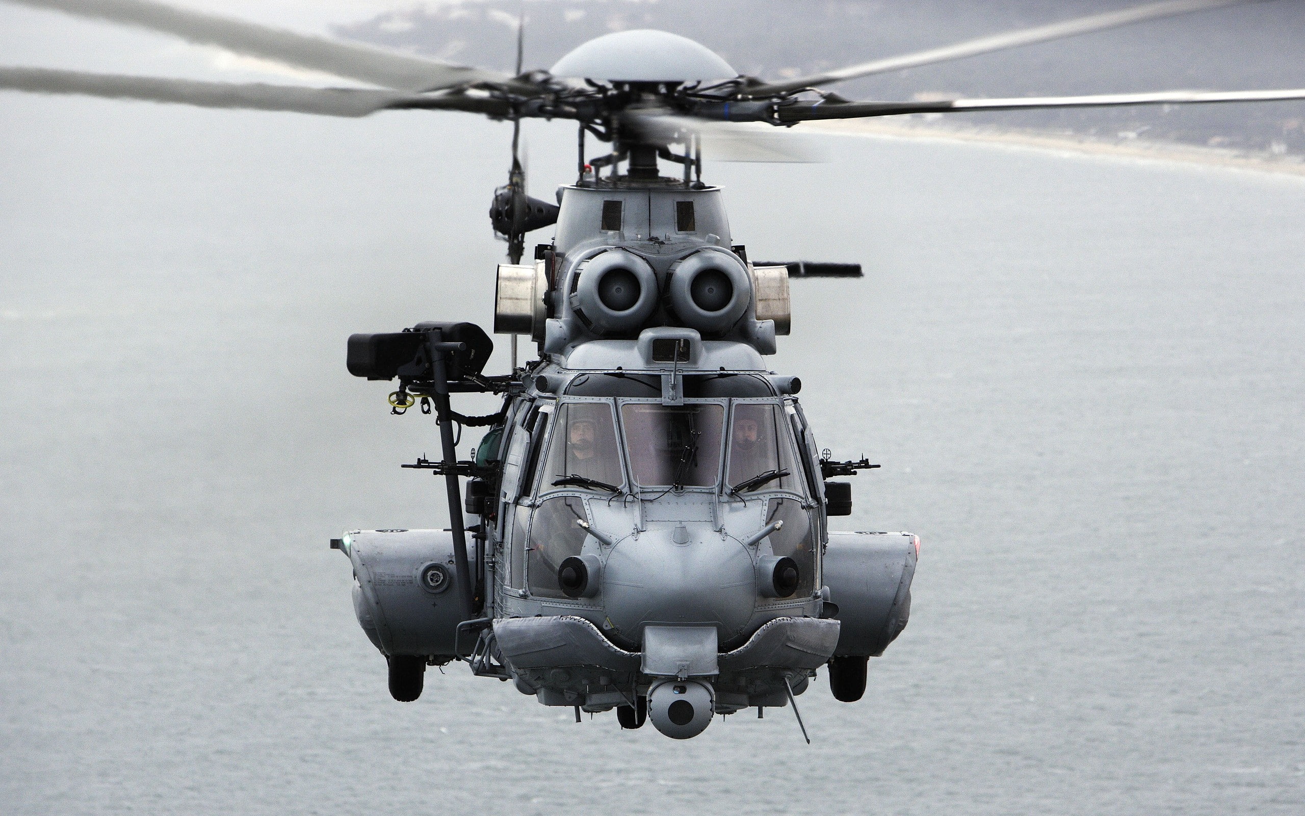military, technology, air vehicle, military airplane, Eurocopter EC725 Cougar, helicopters, outdoors, 2K, close-up, aerospace industry, vehicle, weapon, HD Wallpaper