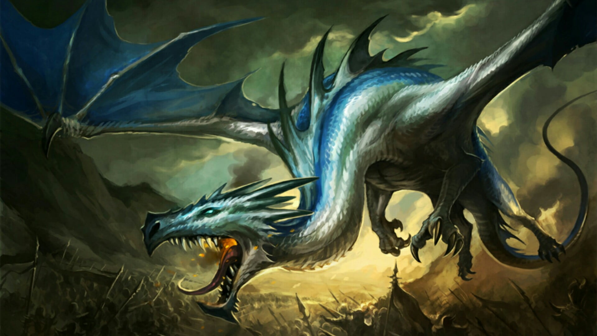 animals in the wild, fish, vertebrate, magical, dragon, 1080P, outdoors, magic, artwork, mythology, demon, animal themes, sea, organism, motion, animal, HD Wallpaper