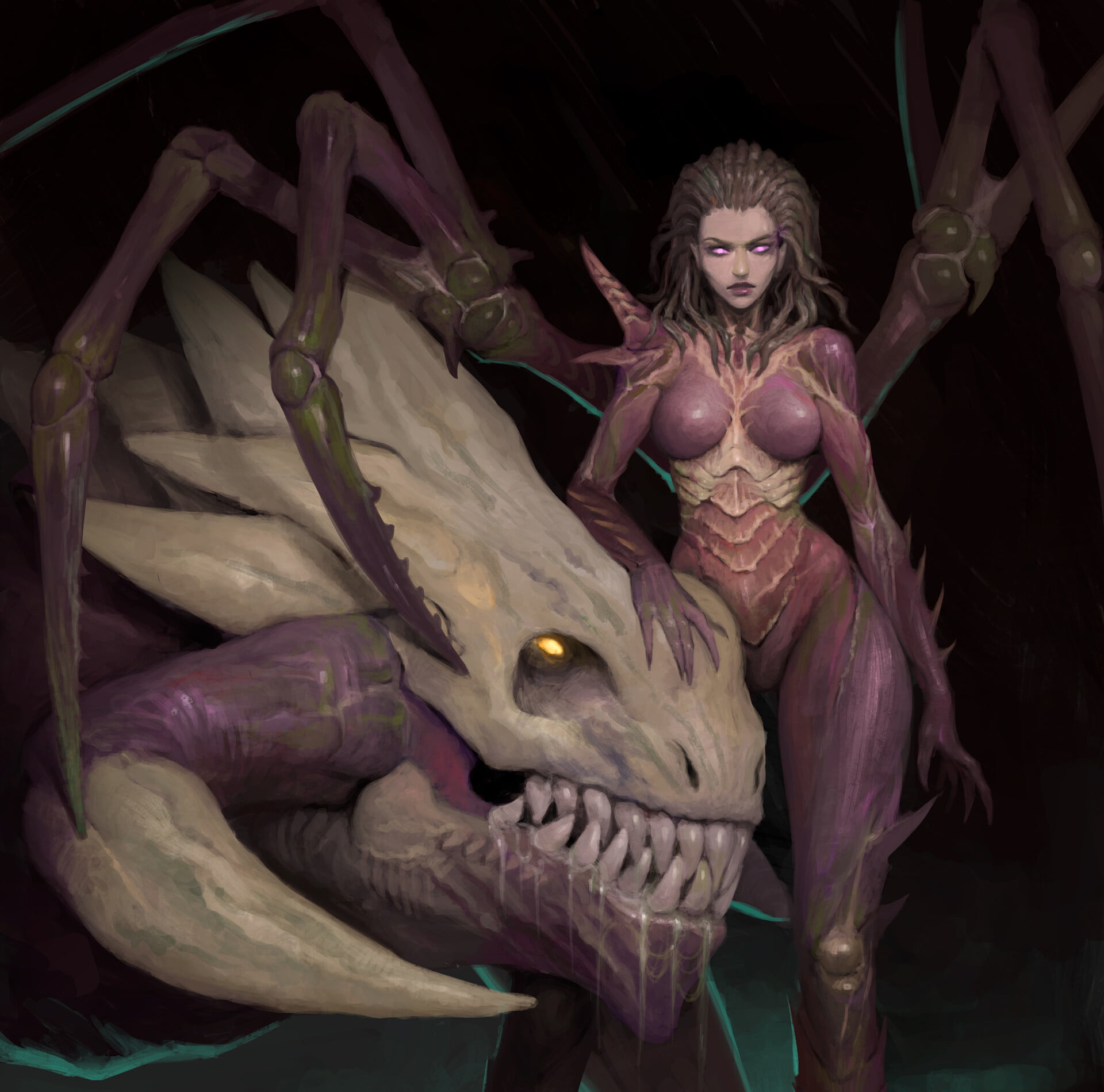 1080P, StarCraft, creature, Oleg Bulakh, ArtStation, science fiction, video games, fan art, PC gaming, Queen of Blades, Sarah Kerrigan, HD Wallpaper