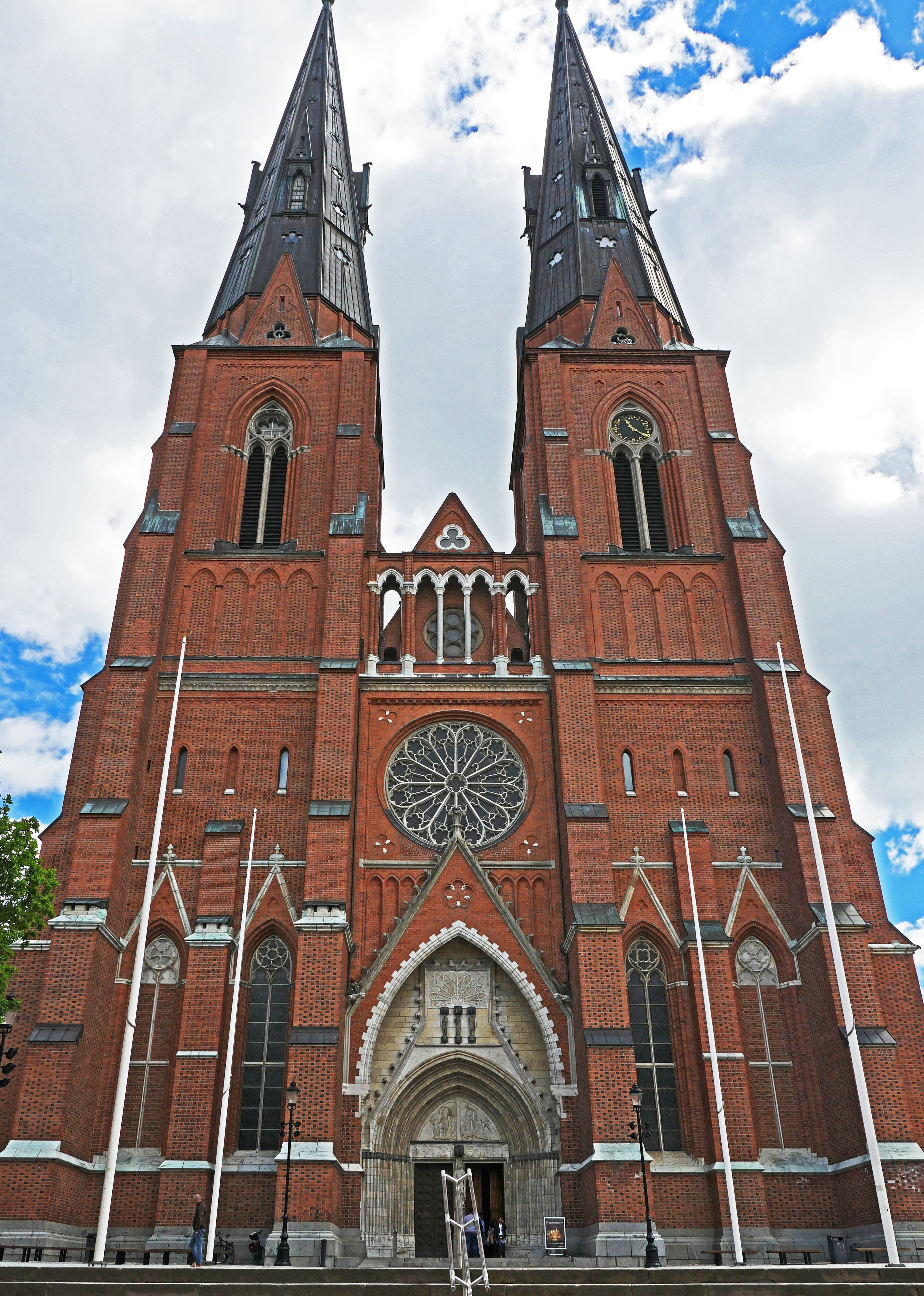 towers, cathedral city, building, building exterior, brick gothic, nature, student city, the largest church in sweden, built structure, downtown, historically, Phone HD Wallpaper