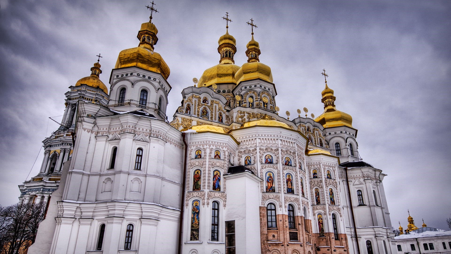orthodox christian monastery, tourist attraction, building exterior, no people, kiev monastery, place of worship, built structure, spirituality, architecture, HD Wallpaper