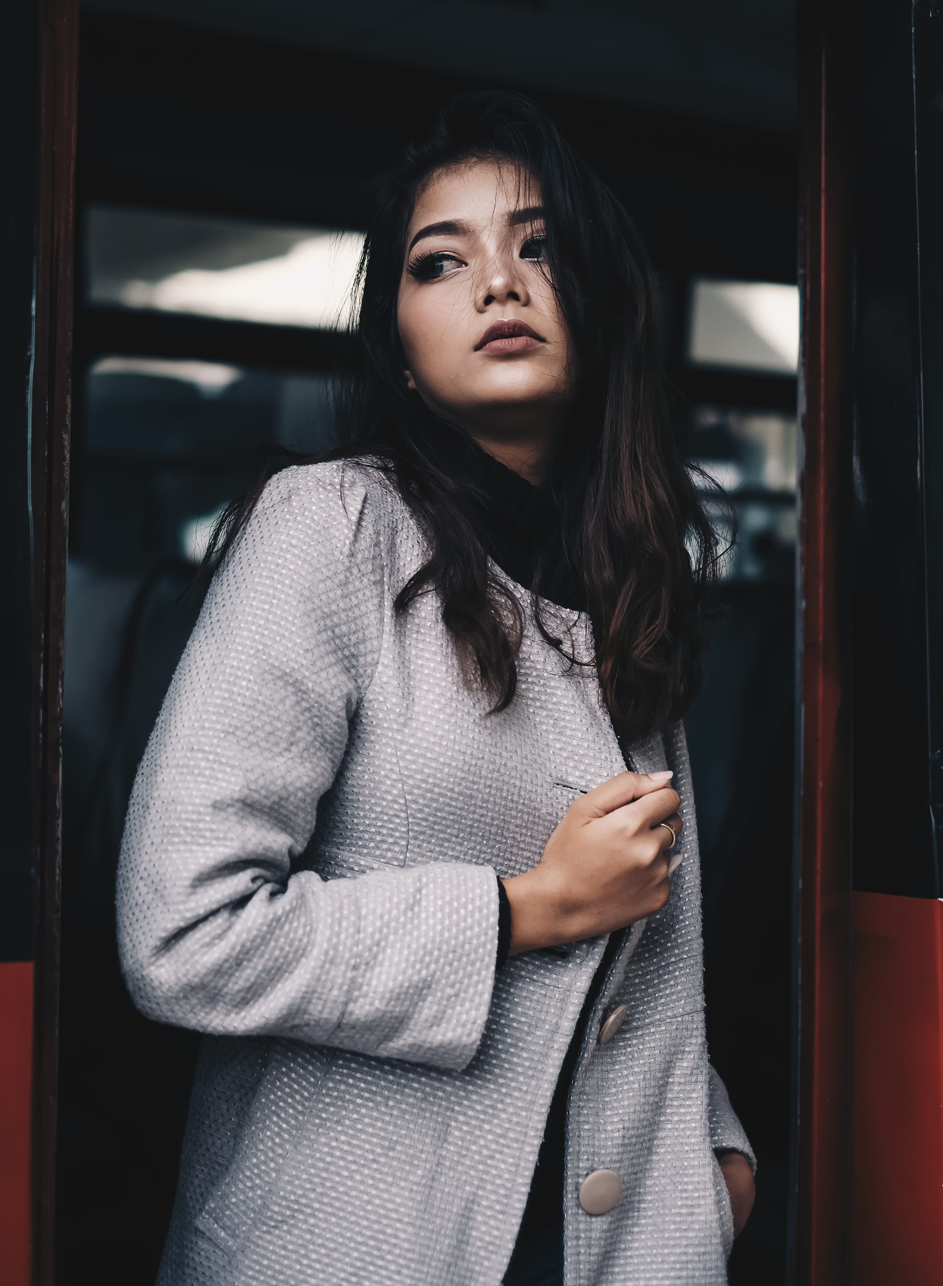apparel, one person, indonesia, front view, beautiful woman, terminal giwangan, human, pedestrian, portrait, real people, public transportation, hair, train - vehicle, Phone HD Wallpaper