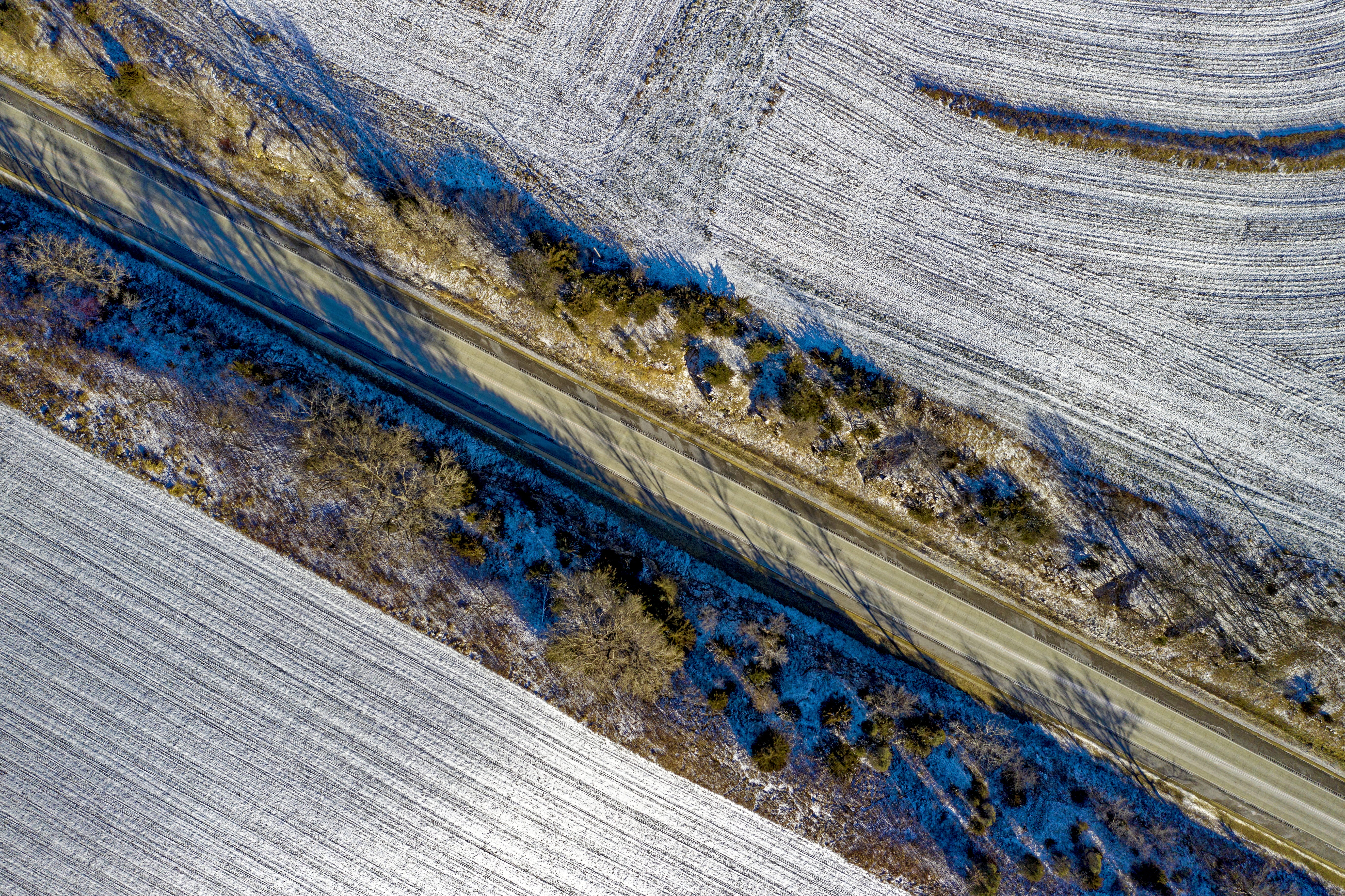 no people, nature, farm, abstract, landscape, high angle view, trees, backgrounds, transporation system, 5K, season, farmland, shot, high angle shot, full frame, HD Wallpaper