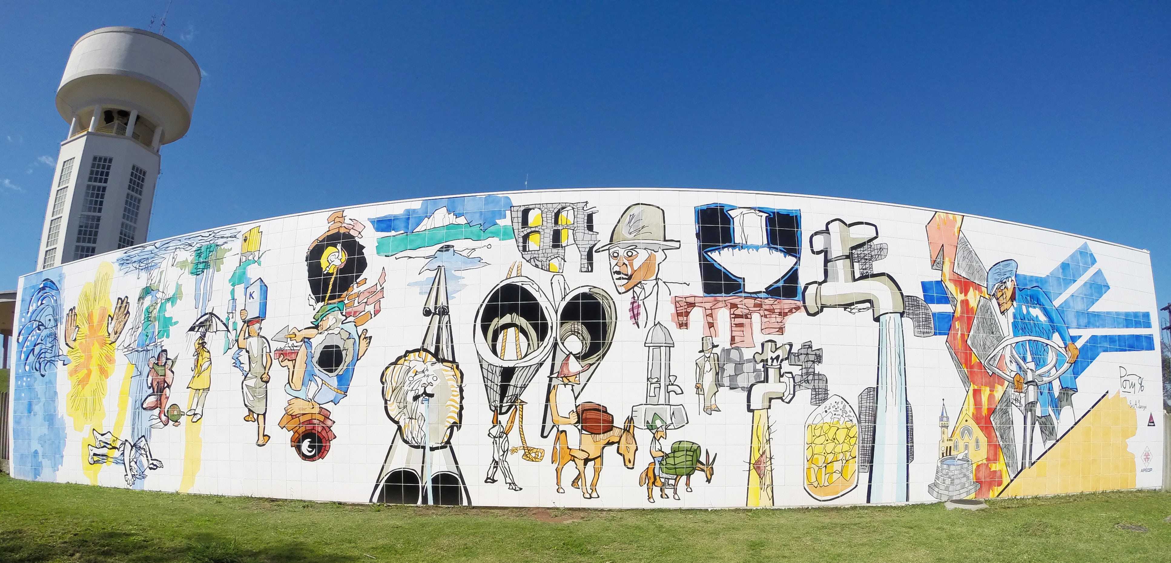 architecture, poty lazzarotto, outdoors, sunny, representation, global communications, art, 4K, panel, built structure, art and craft, building exterior, HD Wallpaper