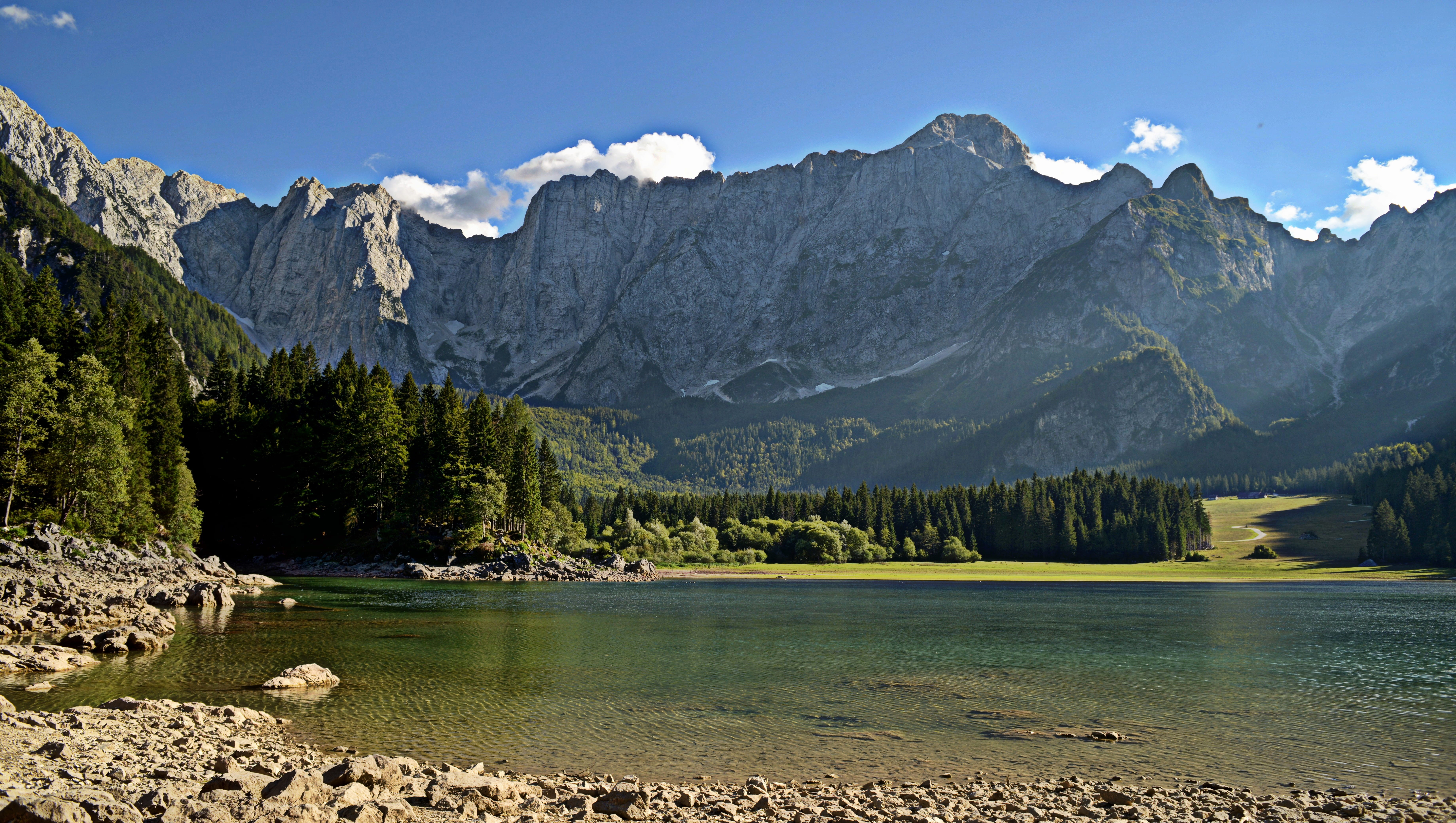 outdoors, mountain peak, environment, lake, forest, summer, tranquility, beauty in nature, coniferous tree, sky, mountains, italy, formation, pine woodland, HD Wallpaper