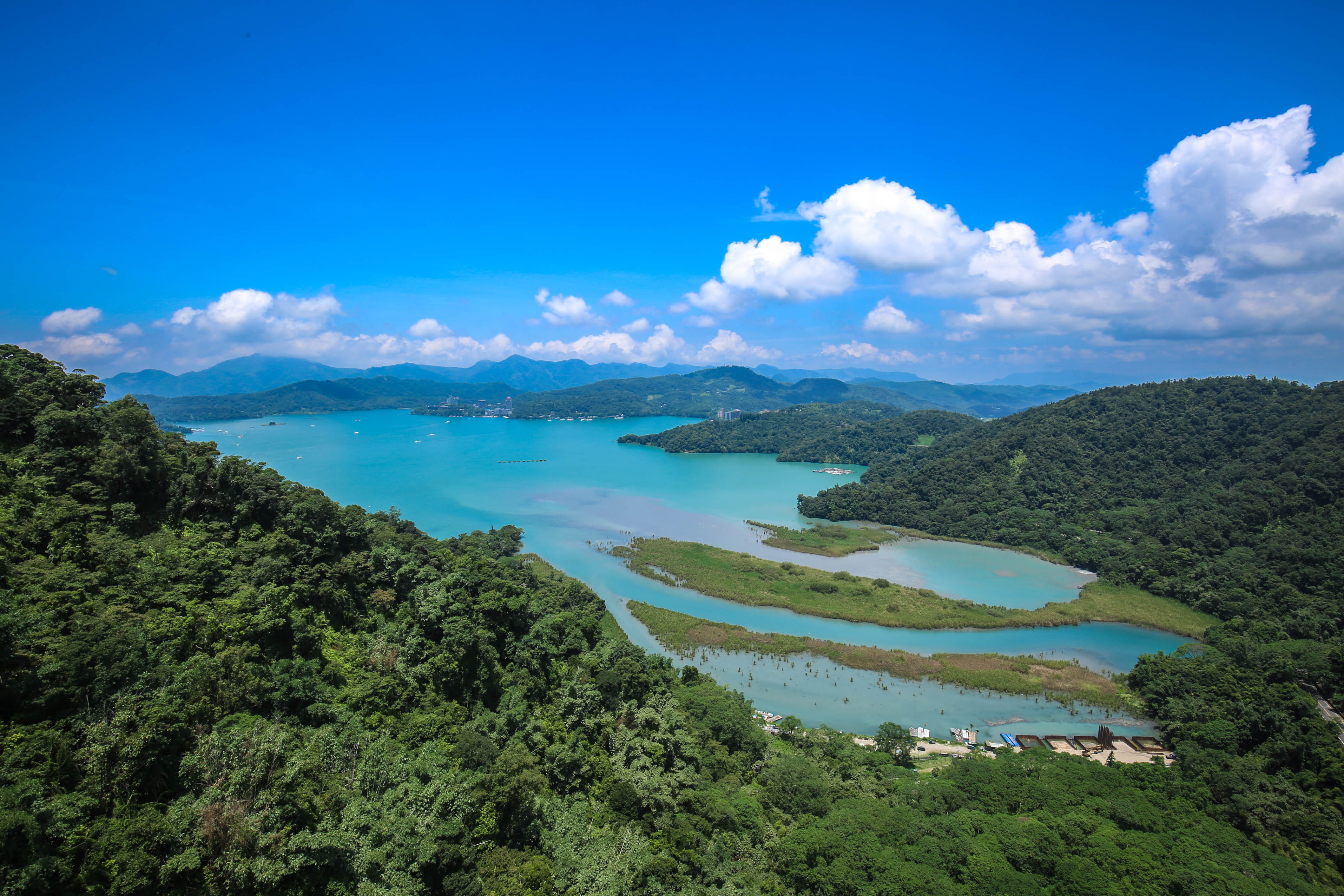 tranquility, cloud - sky, growth, beauty in nature, taichung city, sky, plant, idyllic, mountain, tree, scenics - nature, blue, tranquil scene, day, taiwan, HD Wallpaper