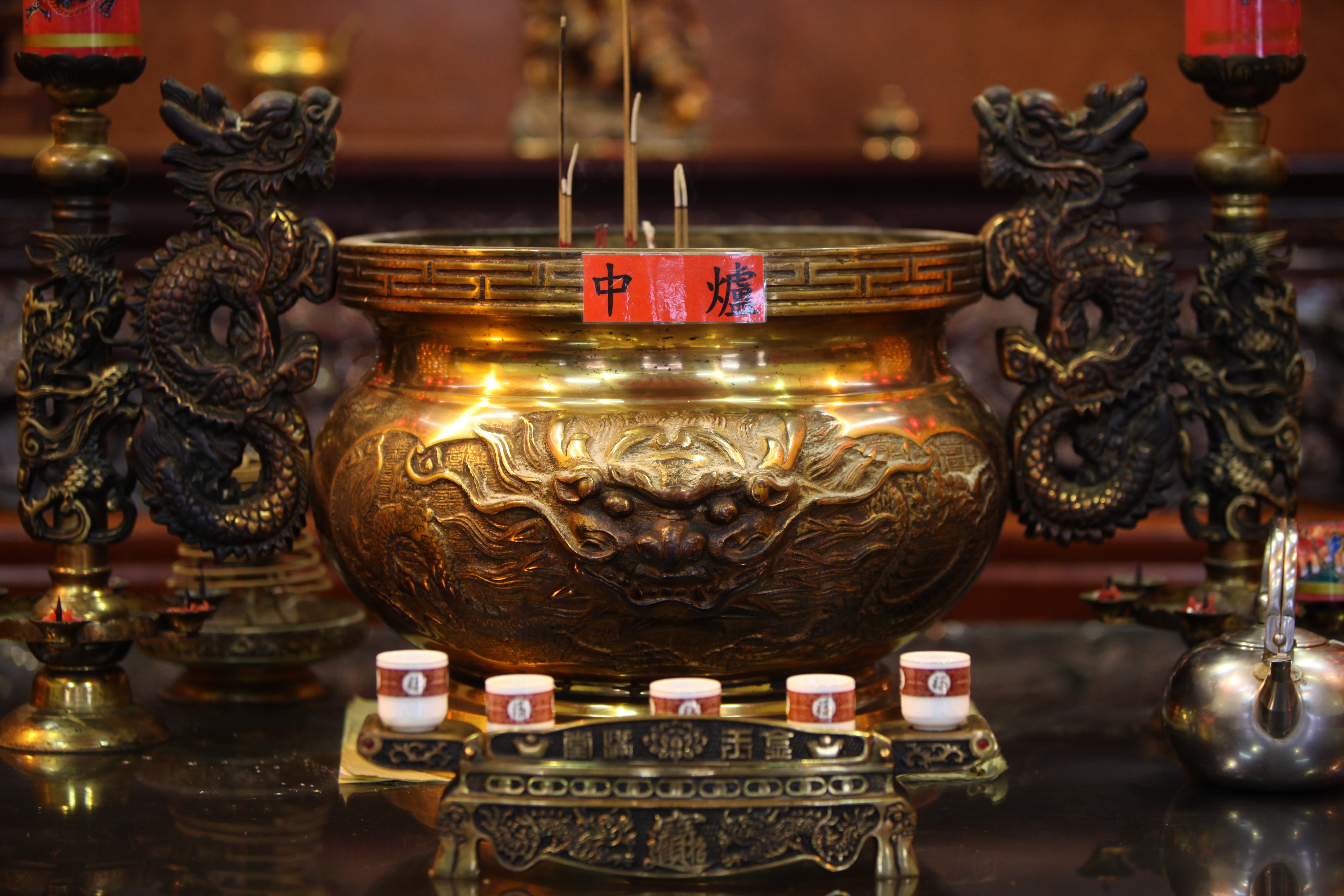 antique, place of worship, indoors, china, decoration, creativity, religion, lighting equipment, representation, asia, gold colored, cultures, candle, sculpture, HD Wallpaper