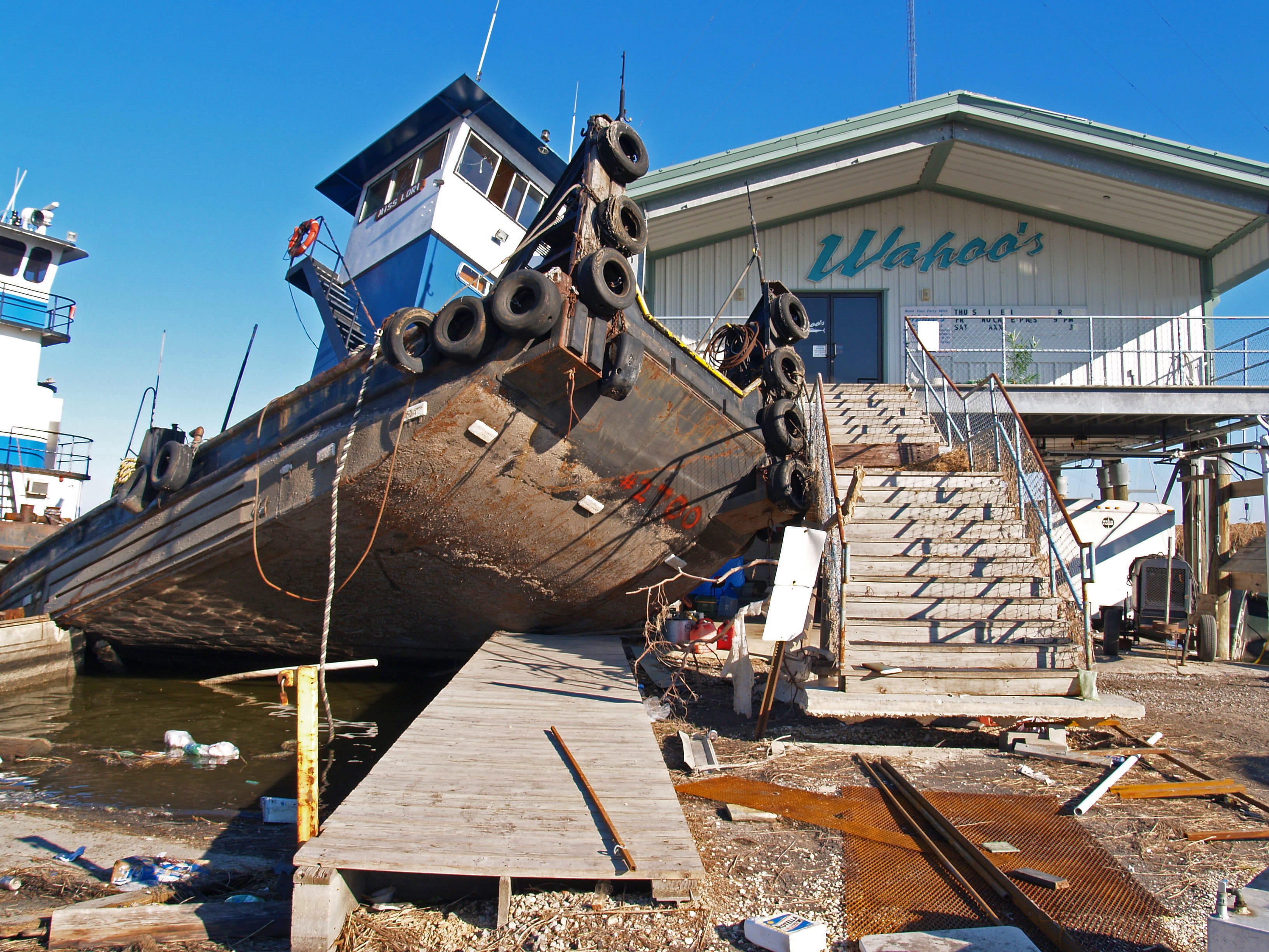 no people, katrina, travel, fema, calamity, nautical vessel, exterior, empire, buras, door, demolition, expression, industry, gabriel raggio, water, moored, HD Wallpaper