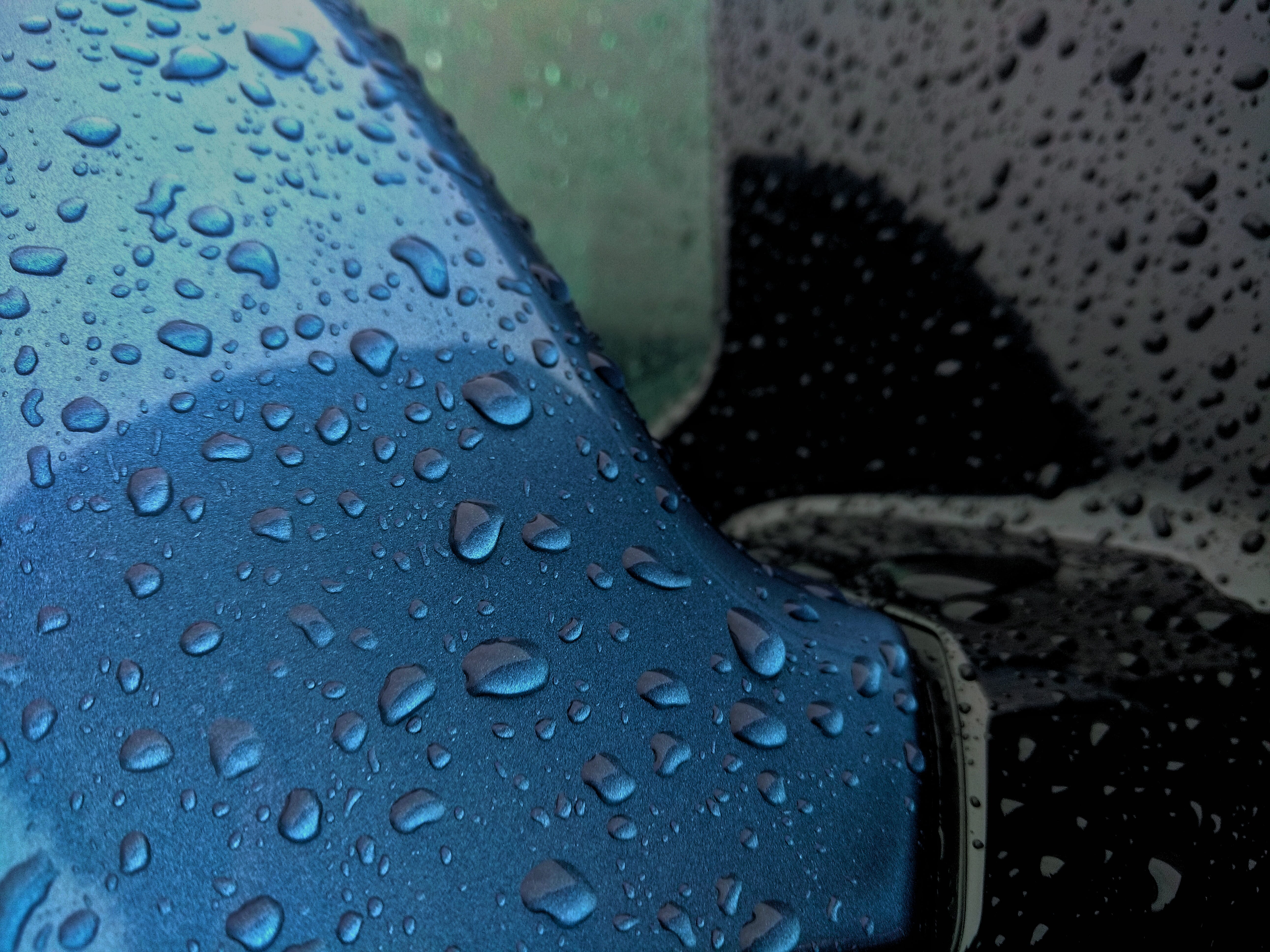 purity, raindrops, rain, motor vehicle, water, t6, rainy season, land vehicle, no people, austria, day, vw, window, volkswagen, raindrop, side, 5K, blue, HD Wallpaper