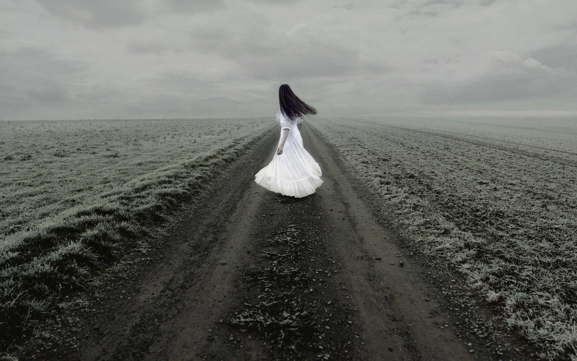 Melancholia, road, girl, 1080P, HD Wallpaper