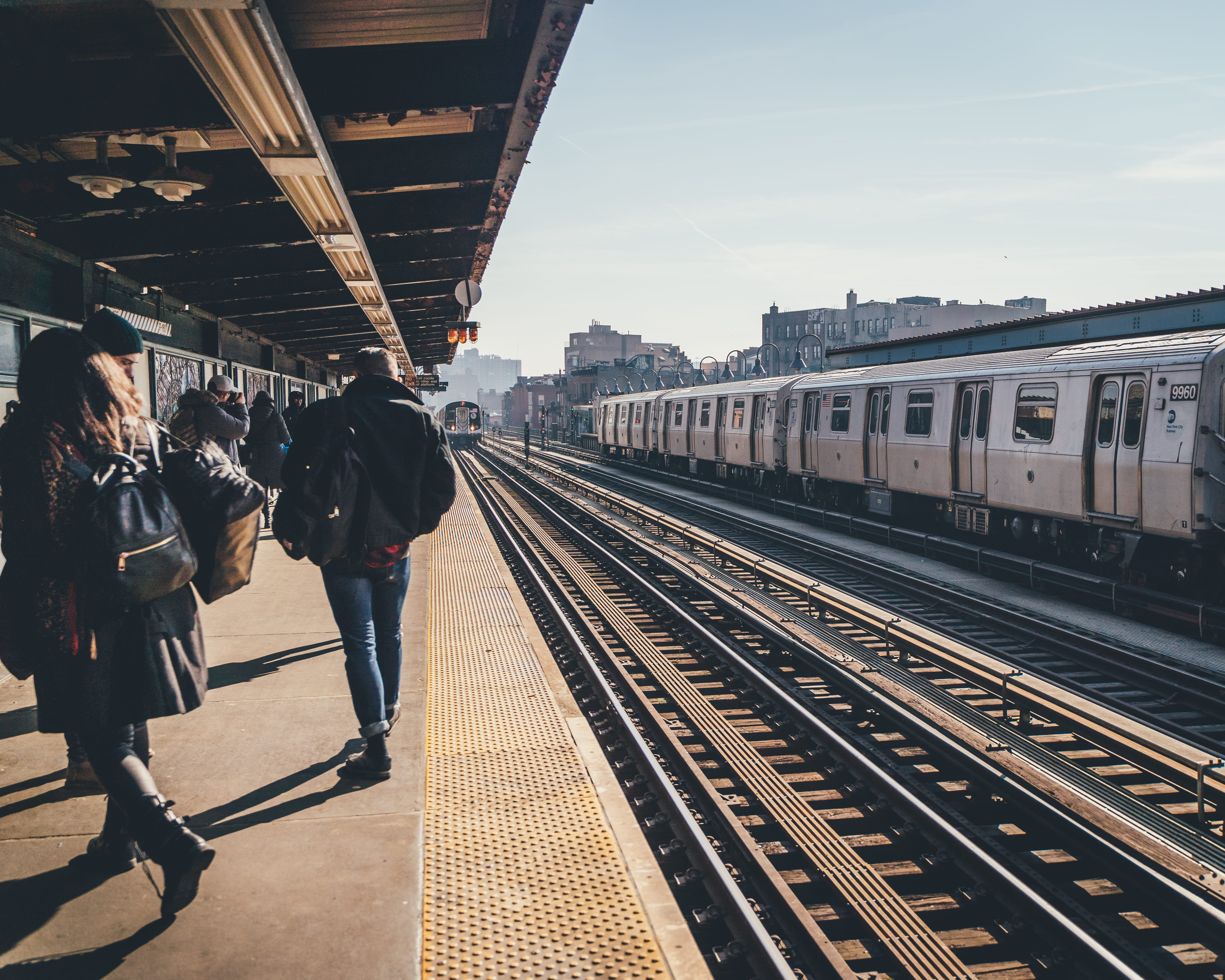 man, transportation, travel, apparel, person, public transportation, women, subway, walking, waiting, train - vehicle, railroad station, built structure, HD Wallpaper