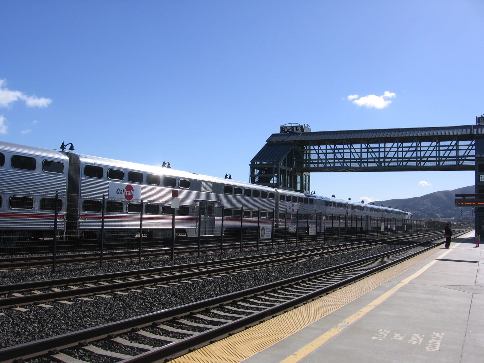 leaving, day, railway, sky, Station, Bayshore, passenger train, nature, california, track, 1080P, rail, san francisco, public transportation, train, train - vehicle, HD Wallpaper