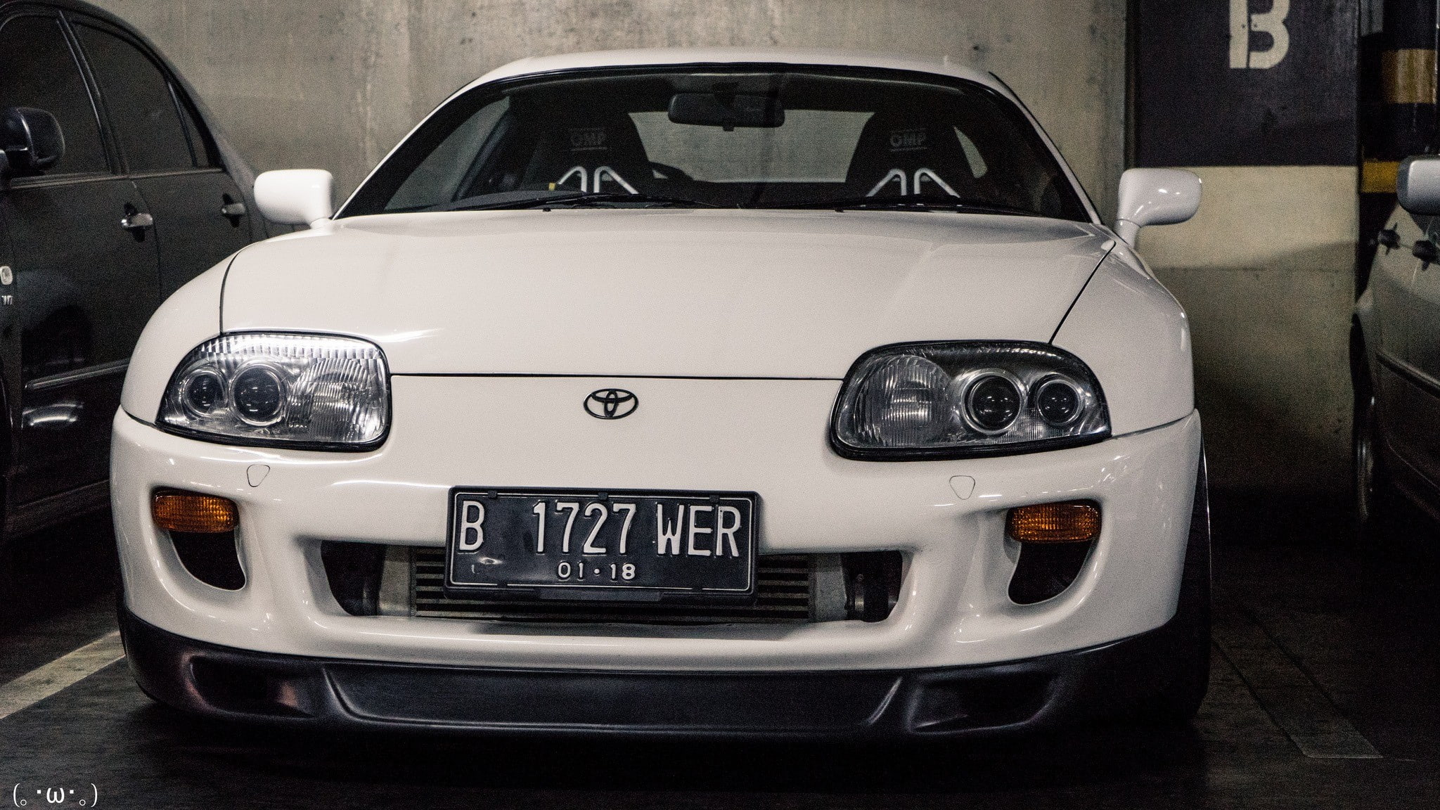 Toyota Supra, numbers, car, 1080P, white cars, HD Wallpaper