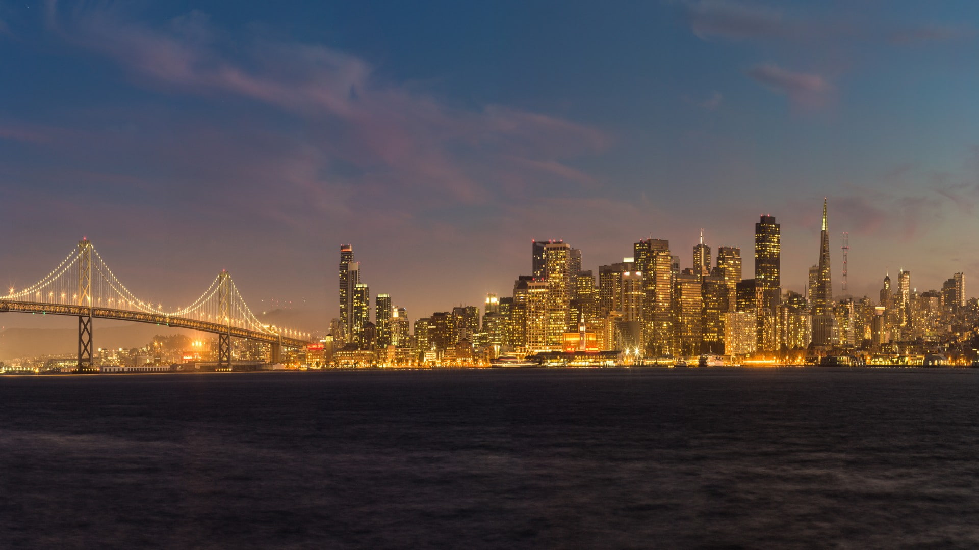 cloud - sky, building exterior, bridge - man made structure, office building exterior, San Francisco, landscape, building, built structure, nature, coast, HD Wallpaper