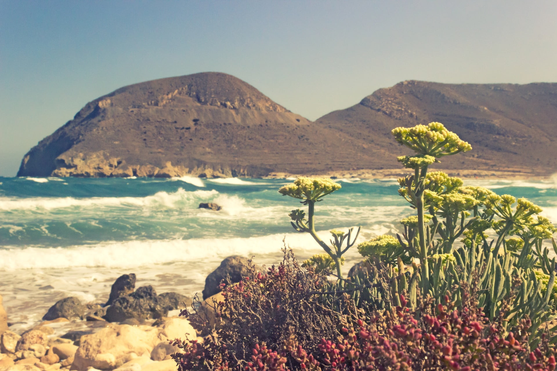 rock, 1080P, panoramic, water, solid, green, photography, travel destinations, land, non-urban scene, day, seashore, body, tranquility, mountain, tranquil scene, HD Wallpaper