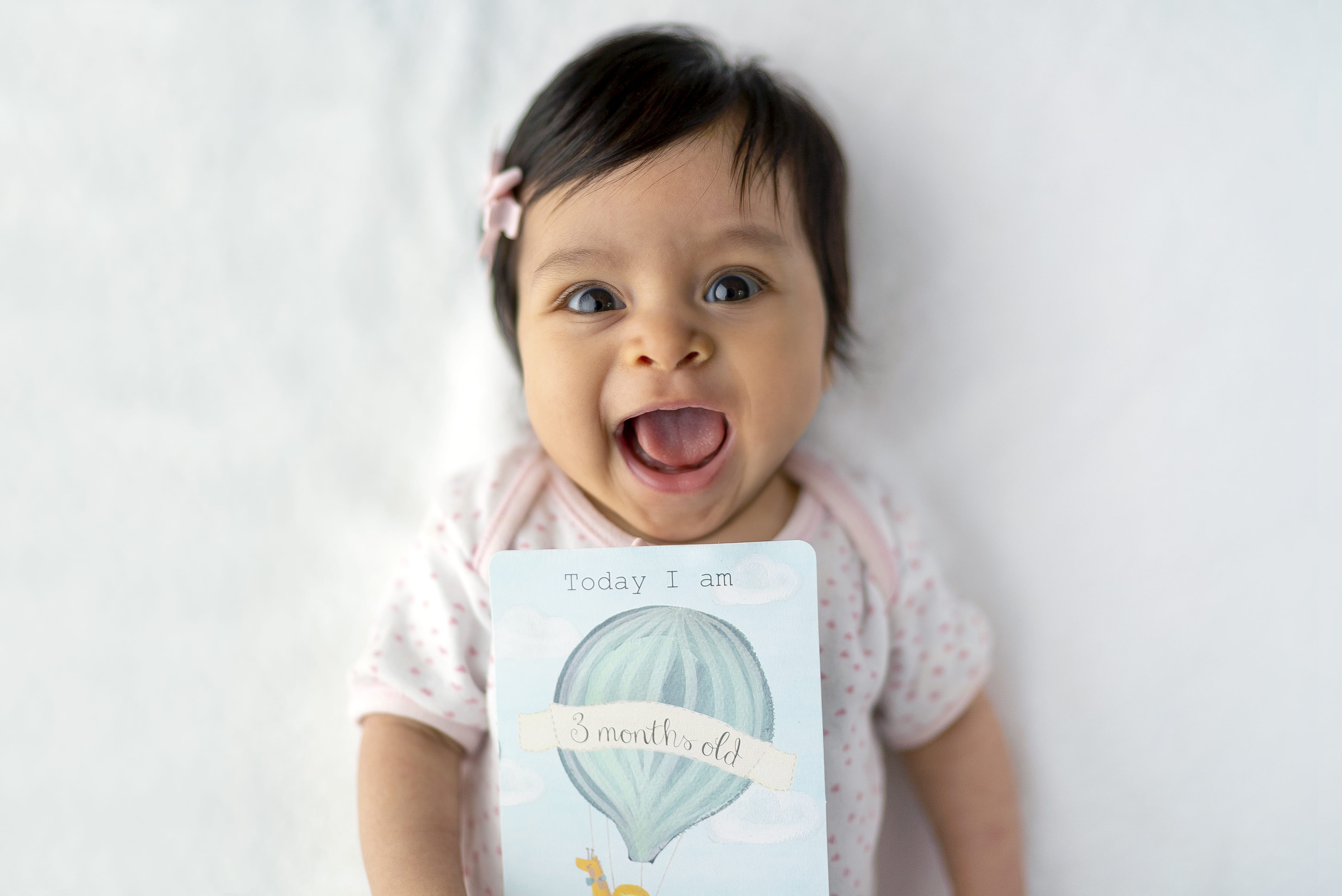 happiness, human, infant, innocence, looking at camera, toddler, females, smile, face, card, casual clothing, apparel, months, positive emotion, laughing, HD Wallpaper
