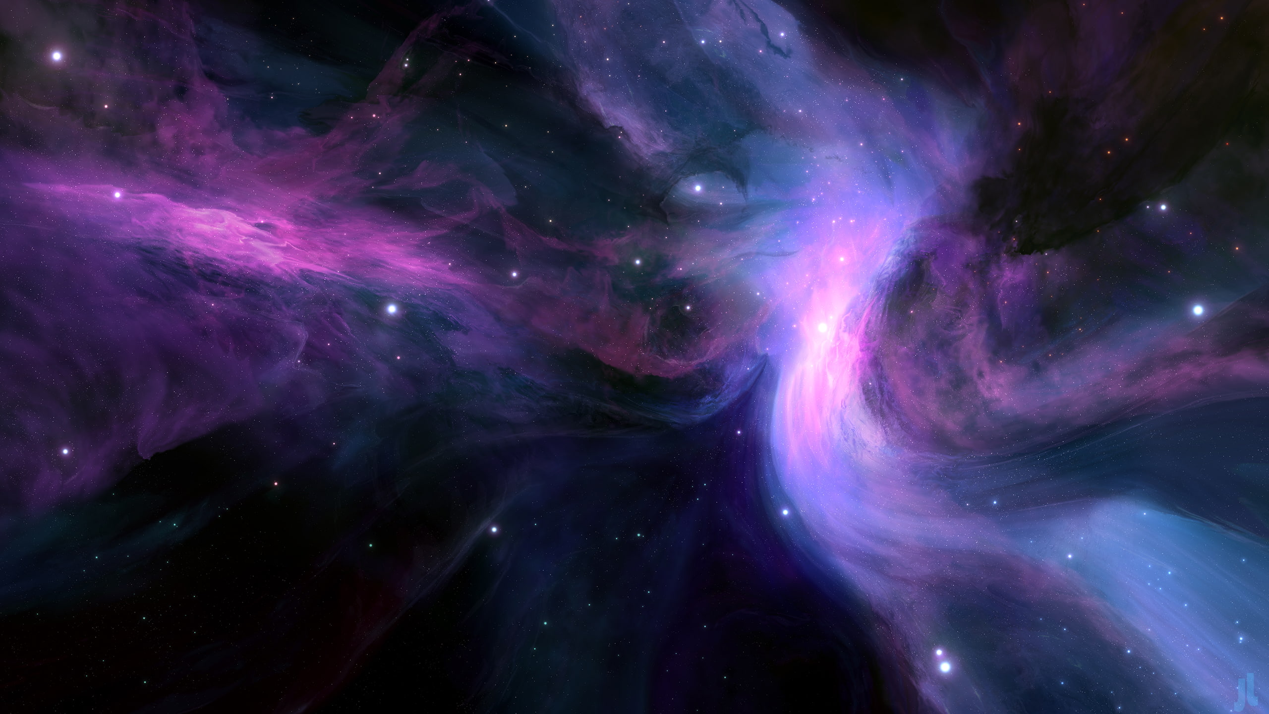 glowing, purple, beauty in nature, Space, nature, Generic, pattern, sky, no people, star - space, mystery, 2K, science, galaxy, multi colored, night, Scene, HD Wallpaper