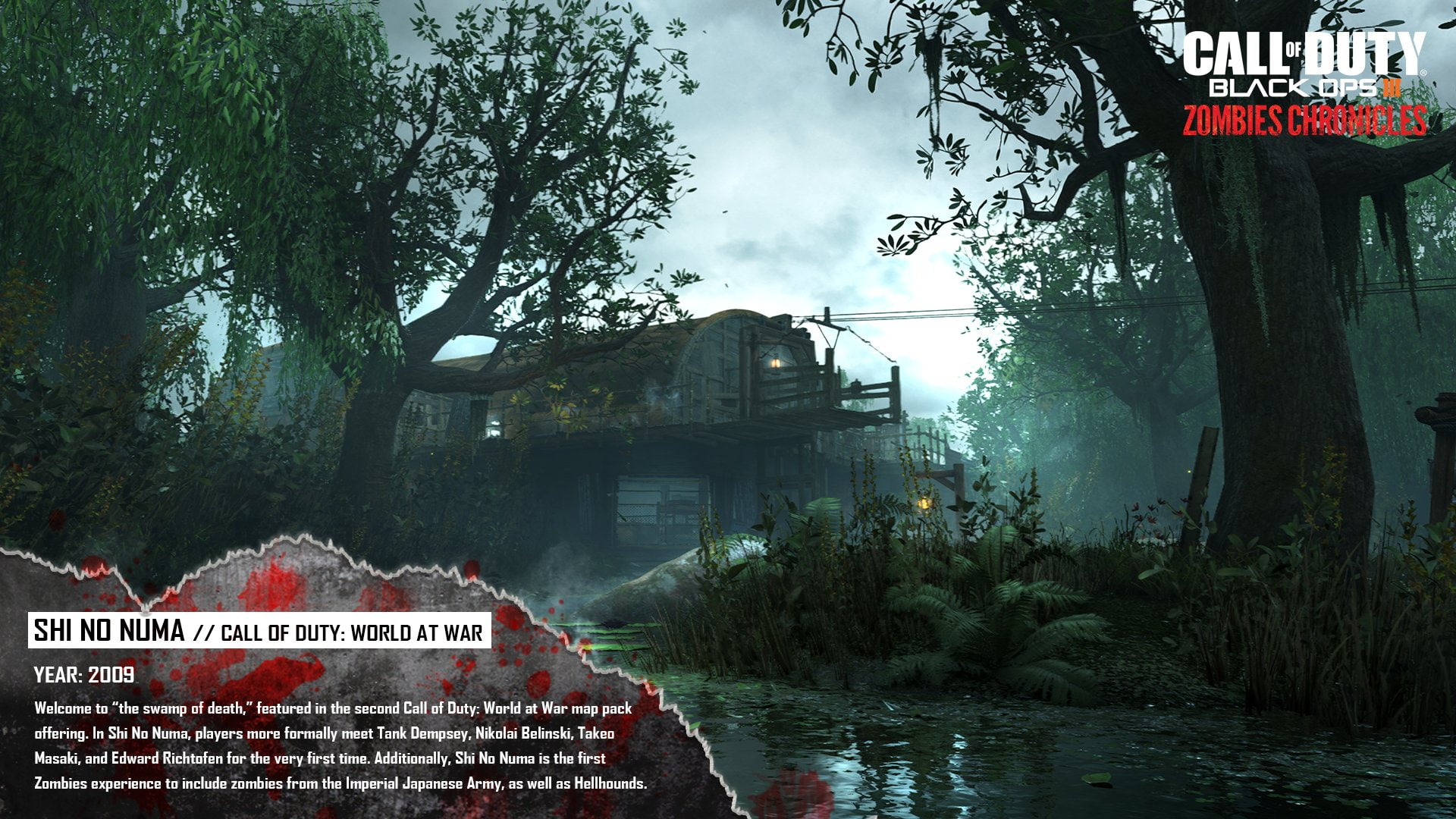 built structure, river, no people, Call of Duty, PlayStation 4, tree, text, sign, non-western script, water, nature, communication, western script, plant, HD Wallpaper
