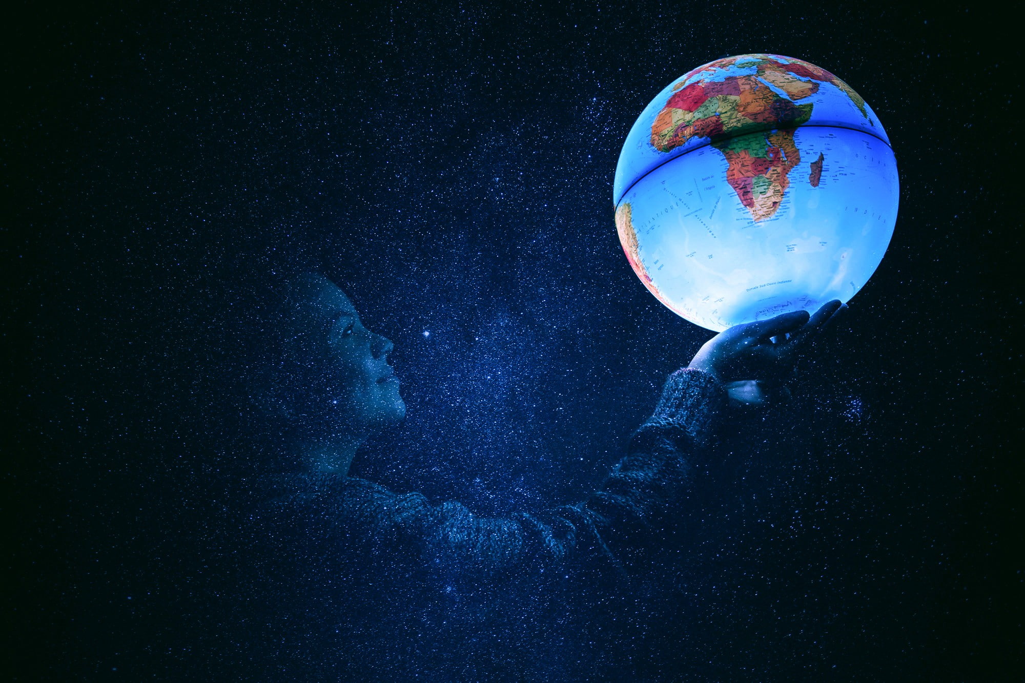 women, globes, 1080P, HD Wallpaper