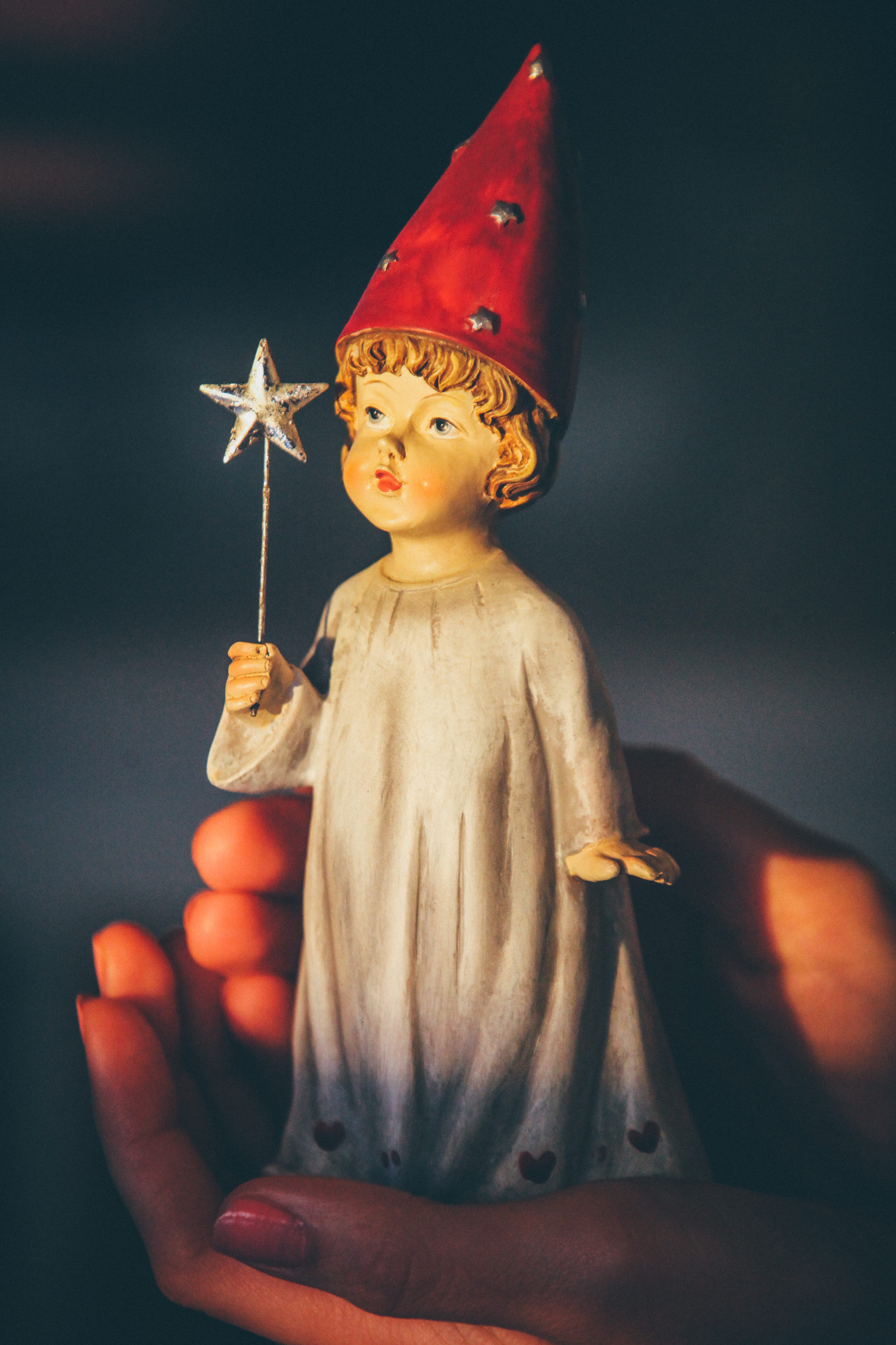 human representation, close-up, wand, sculpture, indoors, representation, angel, toy, celebration, xma, christmas ornament, twinkle, focus on foreground, Phone HD Wallpaper