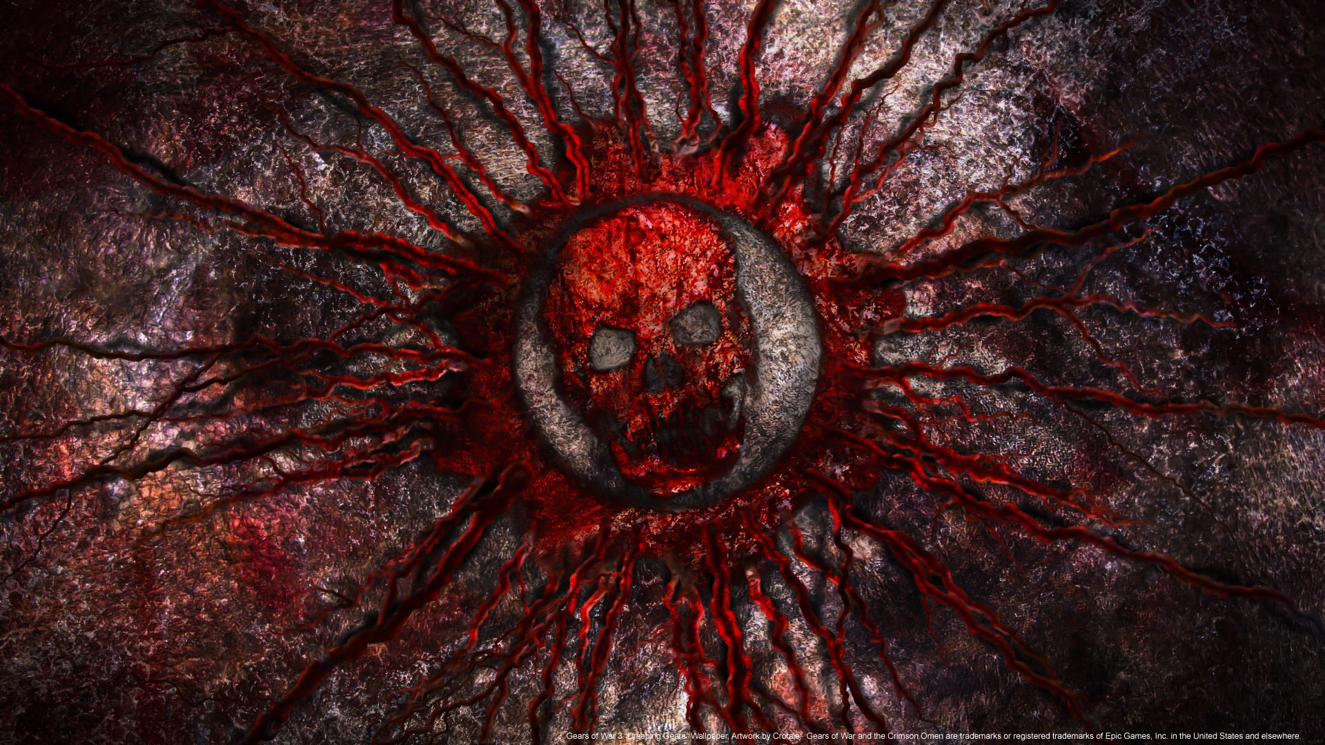 1080P, game, art, gears of war, logo, Games, red, war, video, hd, skull, gears, HD Wallpaper