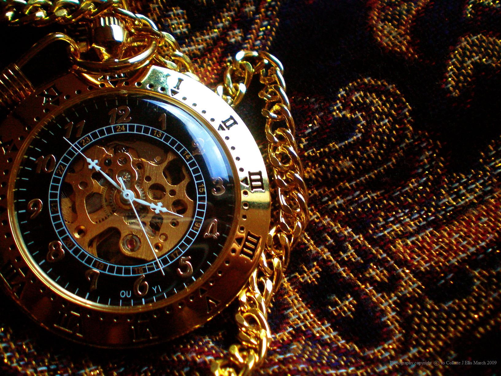 steampunk, clock, 720P, bokeh, mechanical, watch, HD Wallpaper