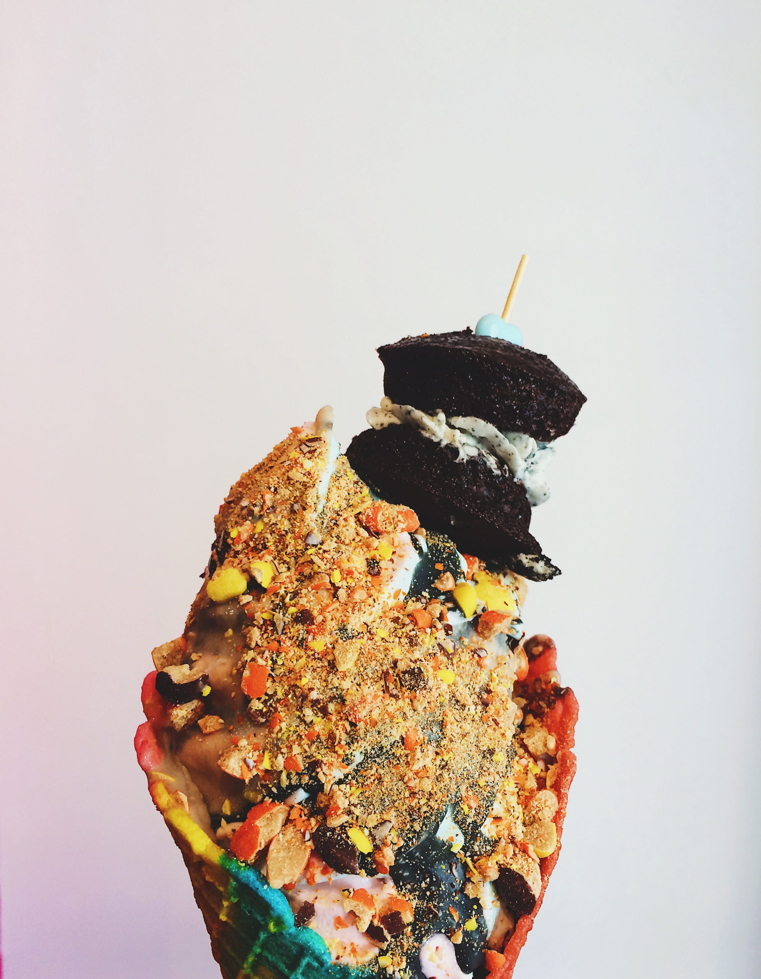 cut out, still life, ready-to-eat, foodporn, rainbow, photography, unhealthy eating, peanuts, no people, ice cream, close-up, delicious, copy space, nature, Phone HD Wallpaper