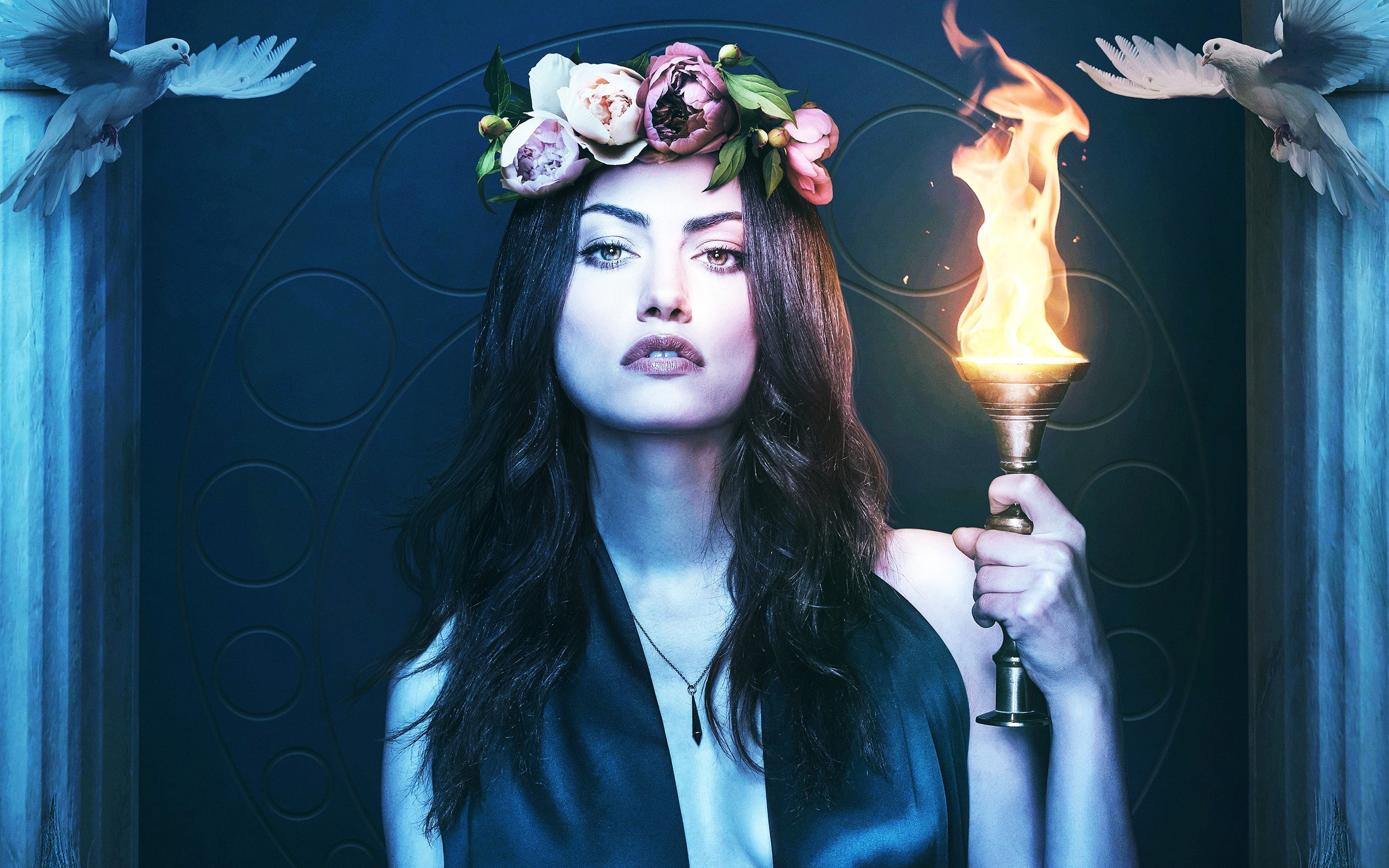 real people, adult, hair, contemplation, one person, phoebe tonkin, young women, flower, 2K, girls, the originals, young adult, flowering plant, beauty, HD Wallpaper
