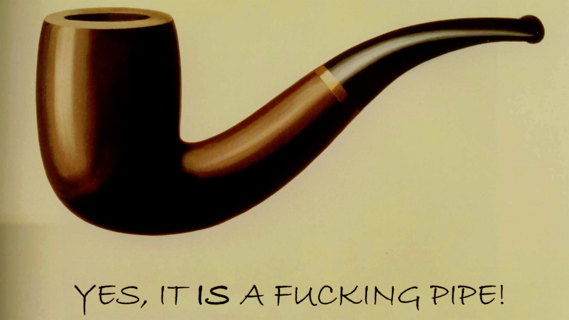 Pipes, Parody, René Magritte, 1080P, HD Wallpaper
