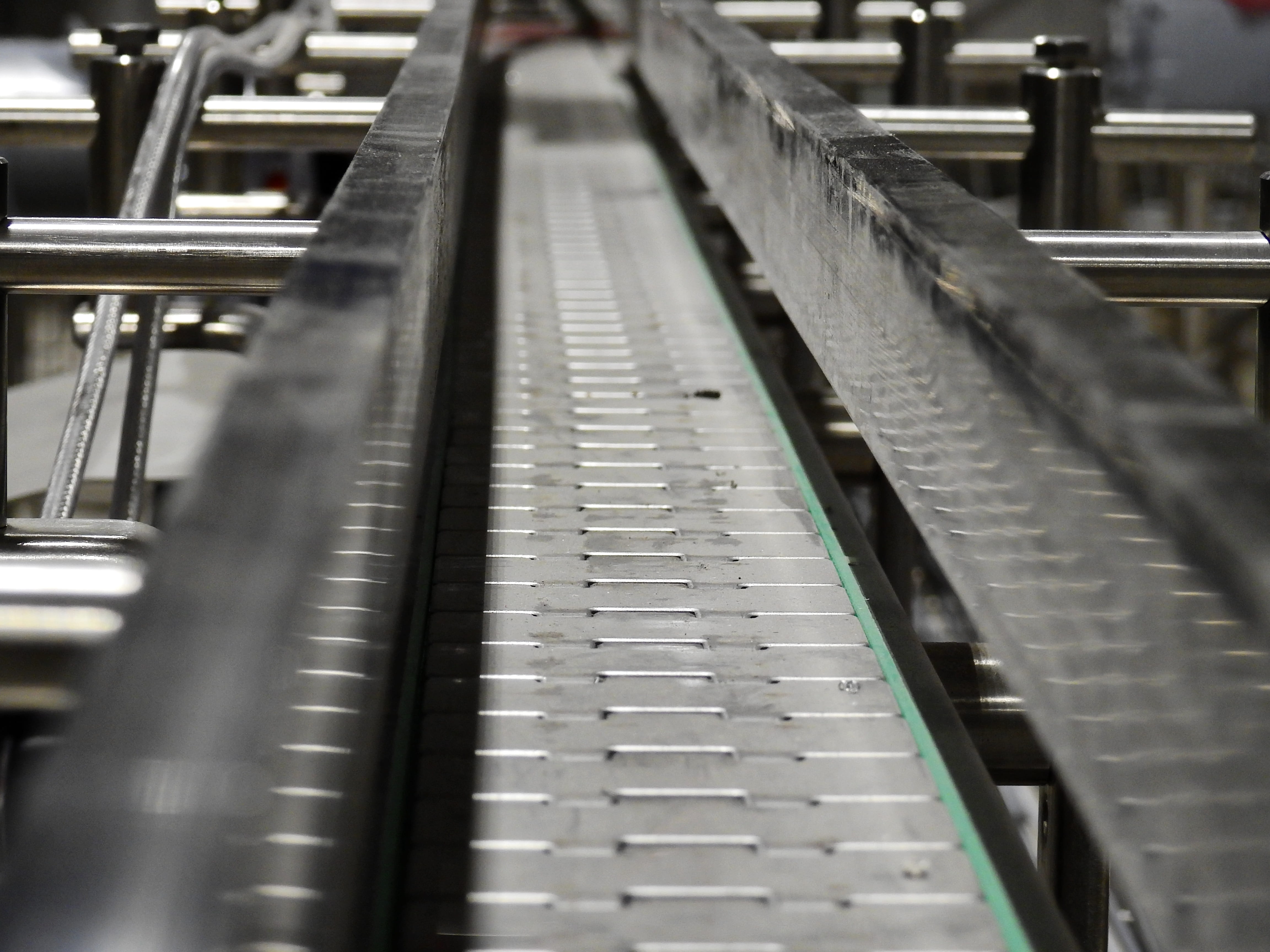 railroad track, production line, repetition, rail transportation, industrial equipment, in a row, selective focus, band, manufacturing equipment, pattern, HD Wallpaper