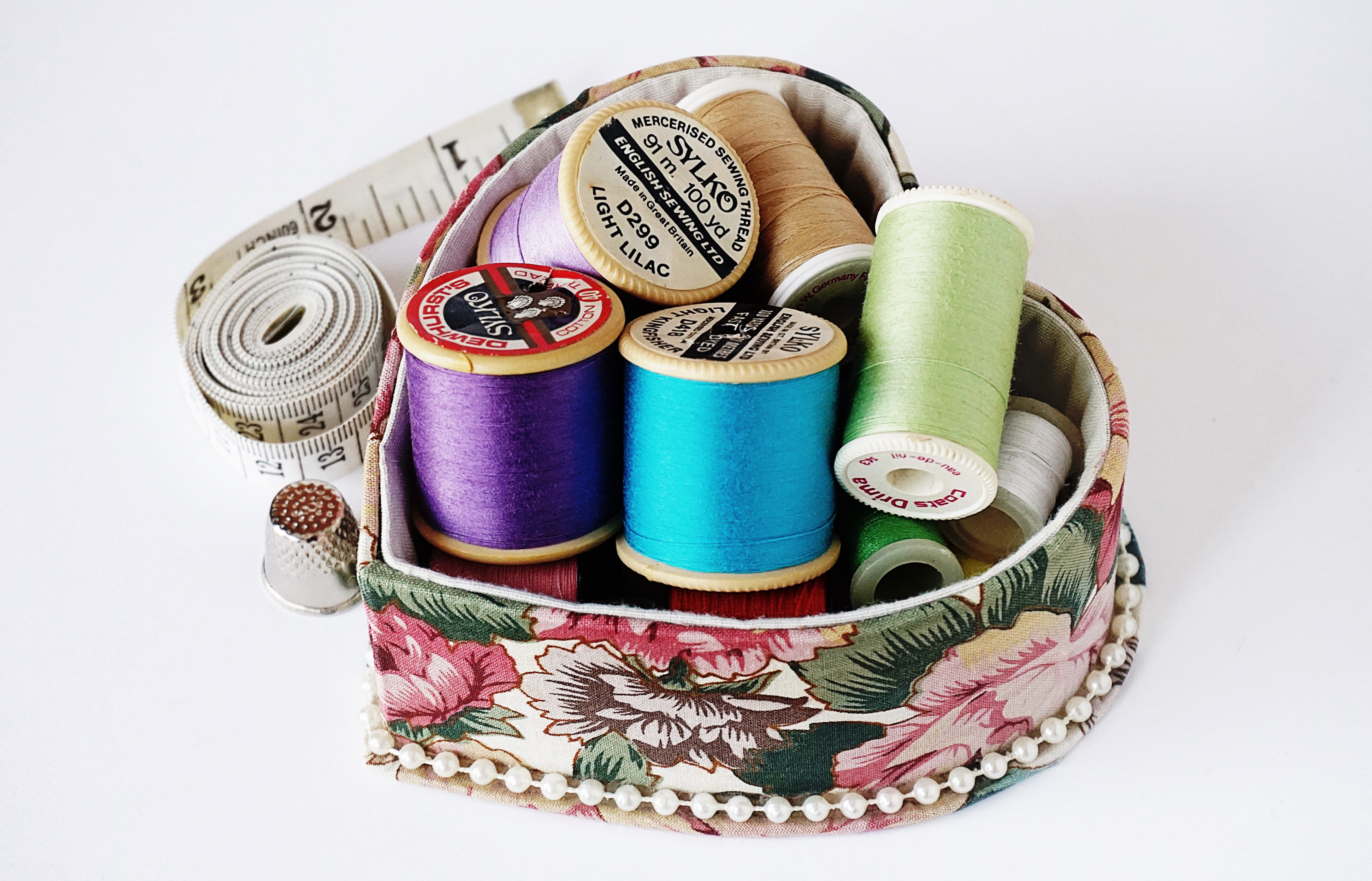 no people, spiral, sewing, spool, close-up, pattern, thread, large group of objects, white background, high angle view, container, multi colored, material, HD Wallpaper