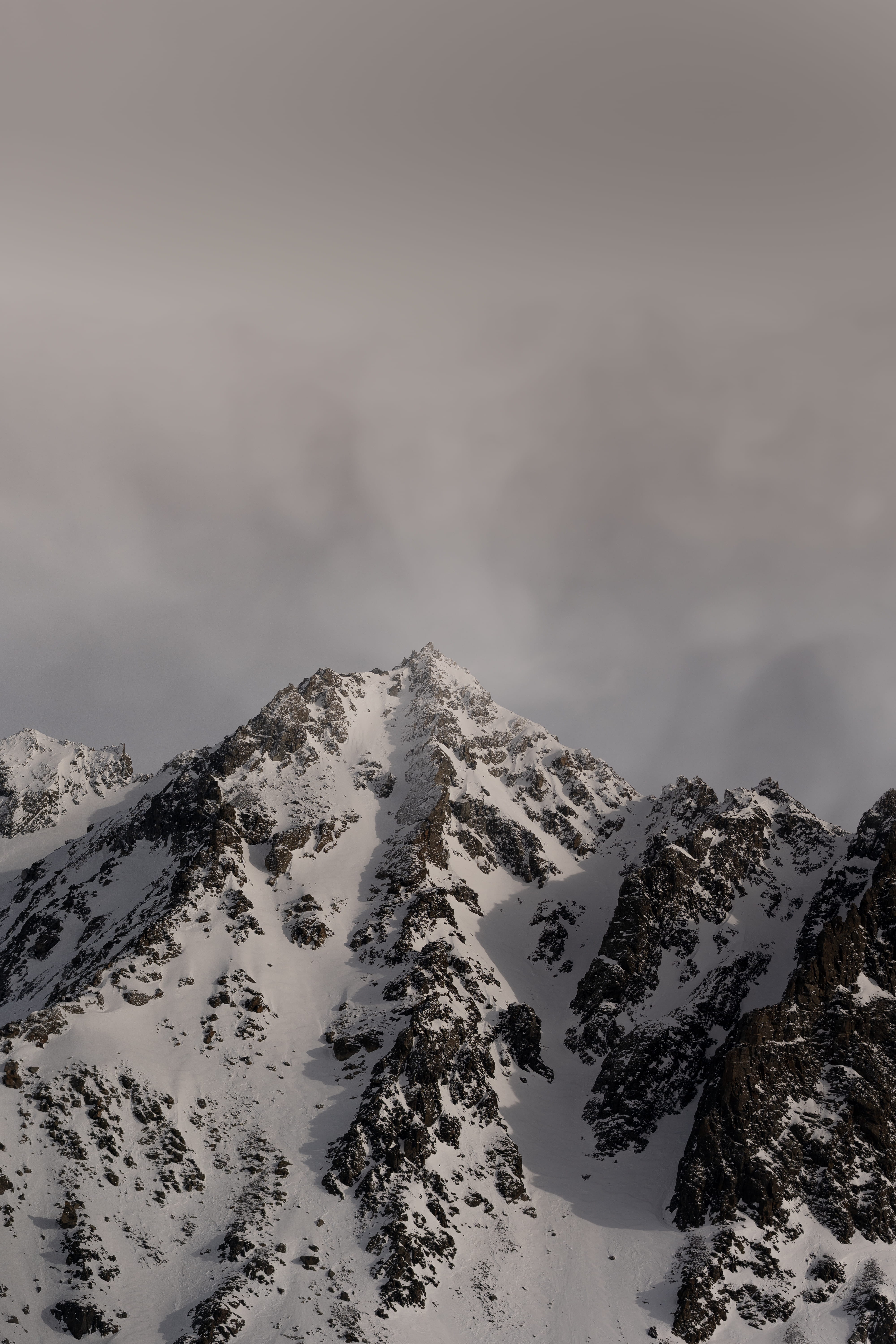 fog, slope, beauty in nature, mountain peak, formations, cloud - sky, snowcapped mountain, winter, covering, snow, no people, tranquility, mountain, cold temperature, Phone HD Wallpaper