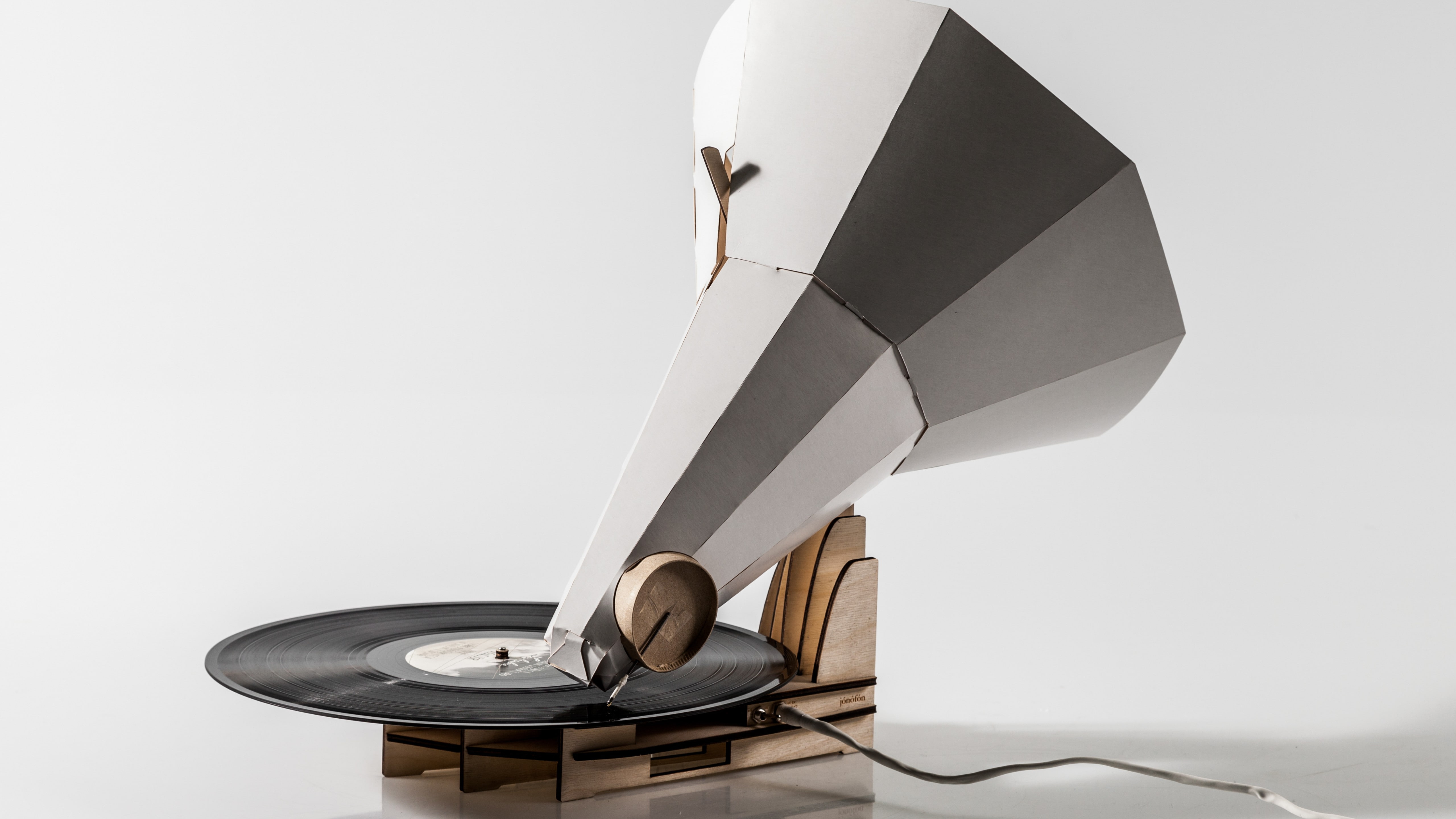 nostalgia, 5K, music, Iceland, gramophone, papercraft, vinyl, invention, Jonofon, HD Wallpaper