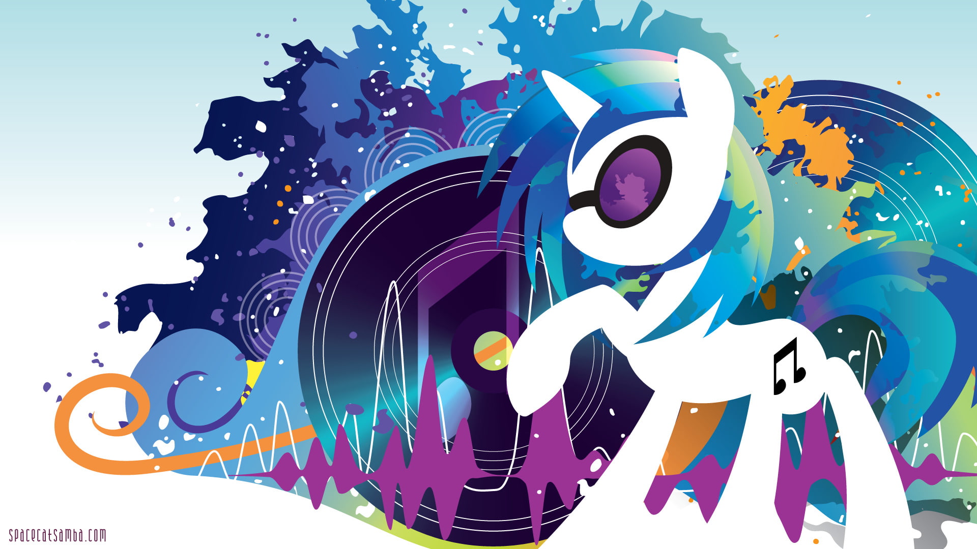 creativity, representation, rock music, abstract, my little pony vinyl scratch dj pon 3, performance, animal representation, 1080P, multi colored, art and craft, HD Wallpaper