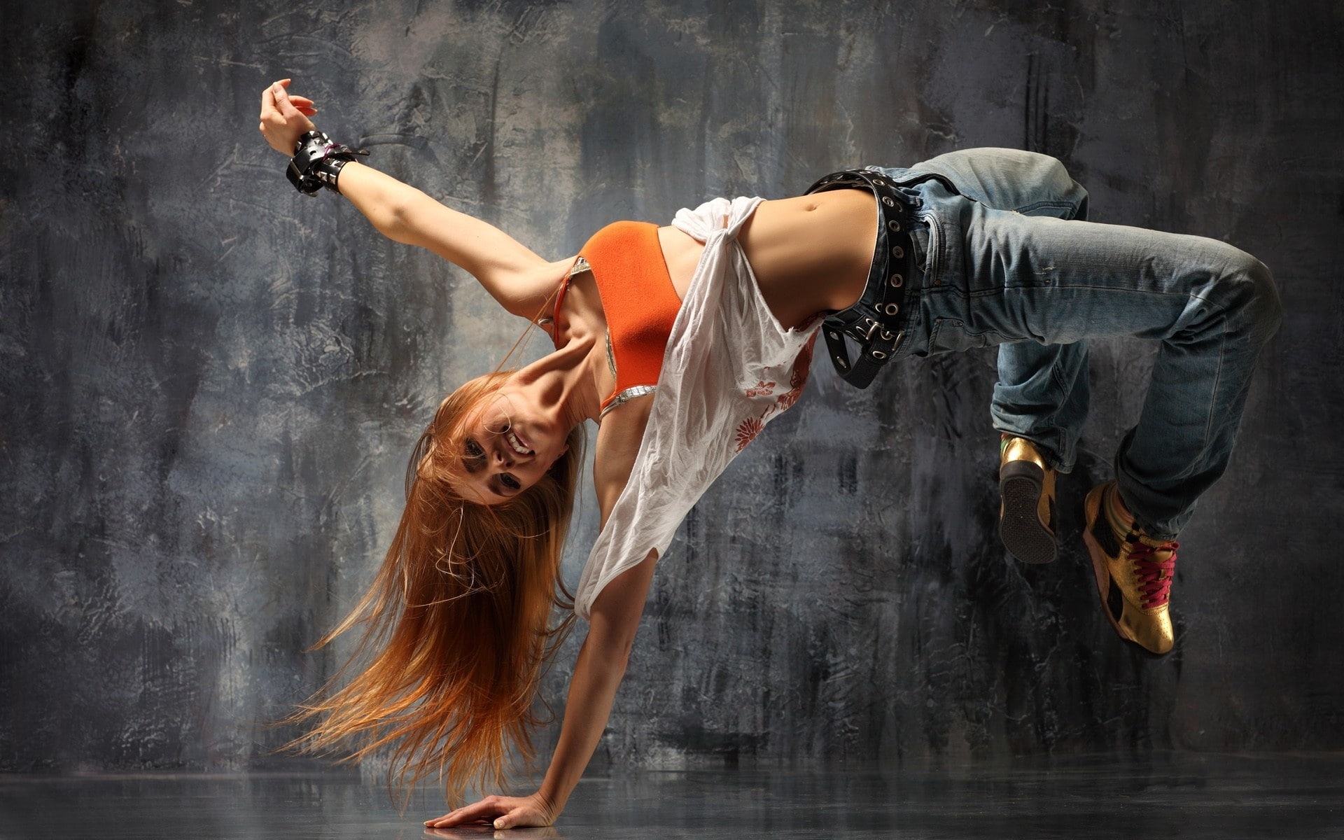 art, artwork, digital, 1080P, women, breakdancing, x, redheads, people, hd, dance, HD Wallpaper