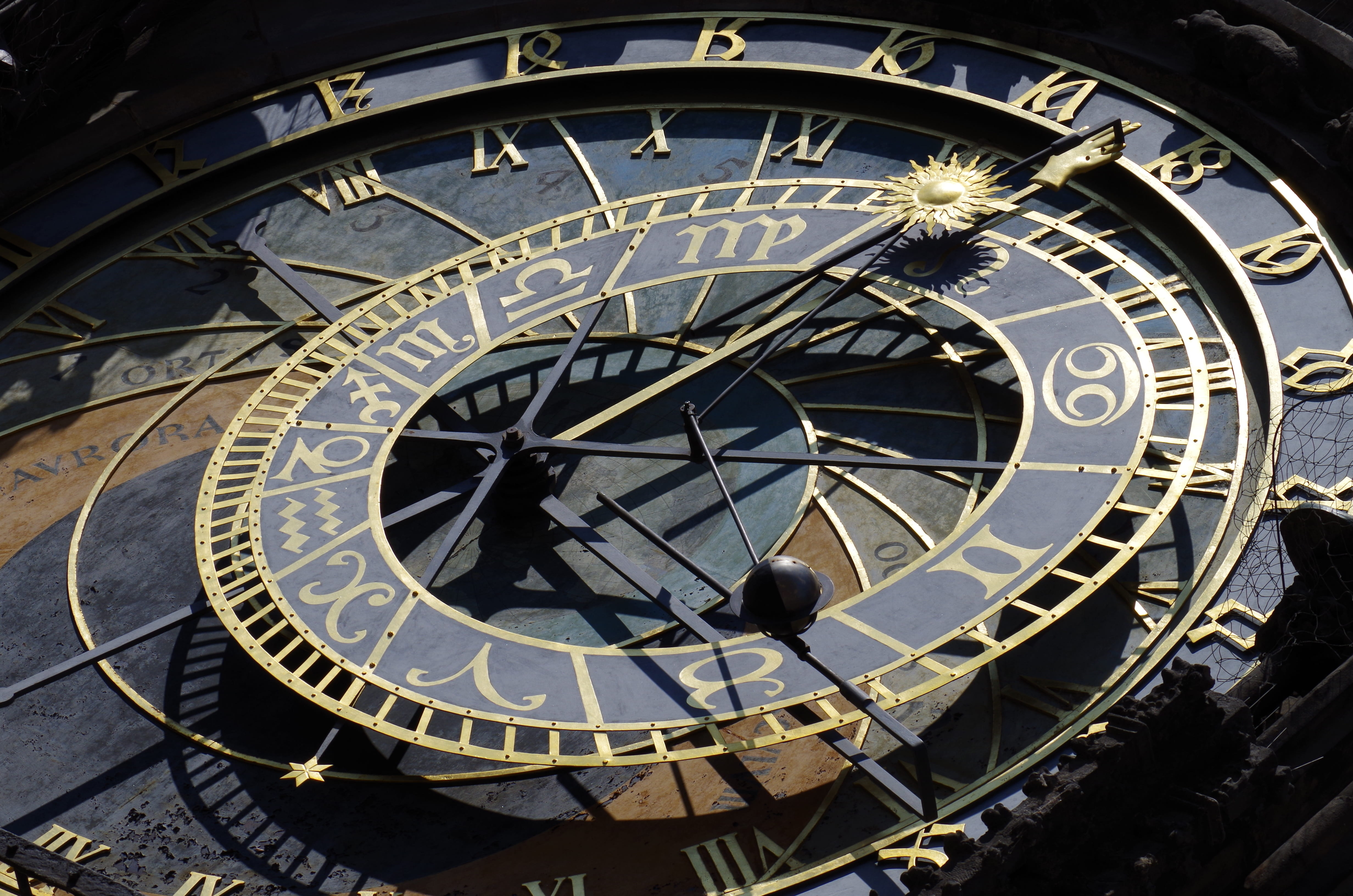architecture, clock tower, city, clock, astronomy, black, space, close-up, czech republic, antiquities, roman, the past, astronomical clock, clock face, HD Wallpaper