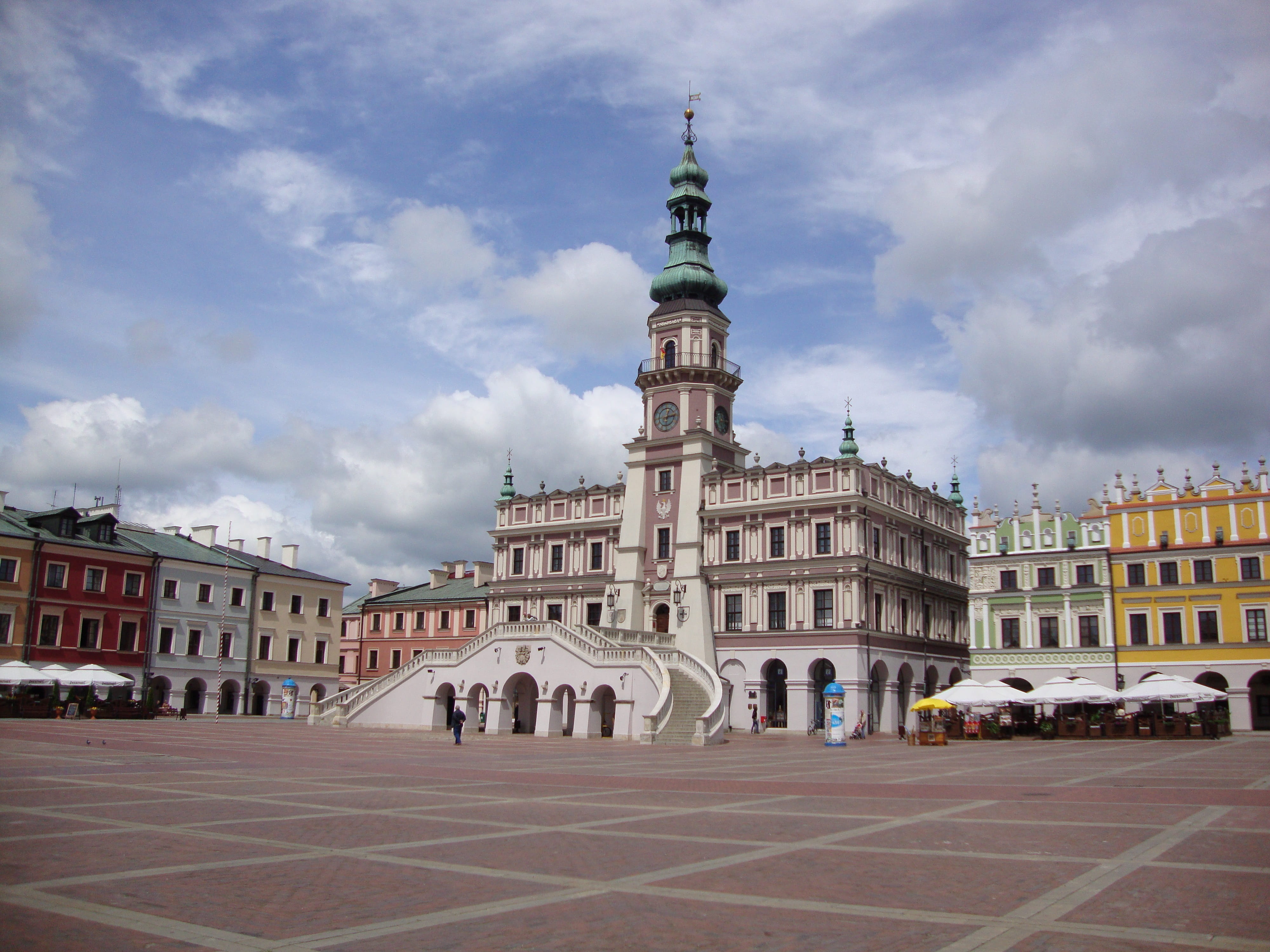 poland, the town hall, tower, history, the past, town, incidental people, transportation, cloud - sky, zamość, day, building exterior, travel, building, HD Wallpaper