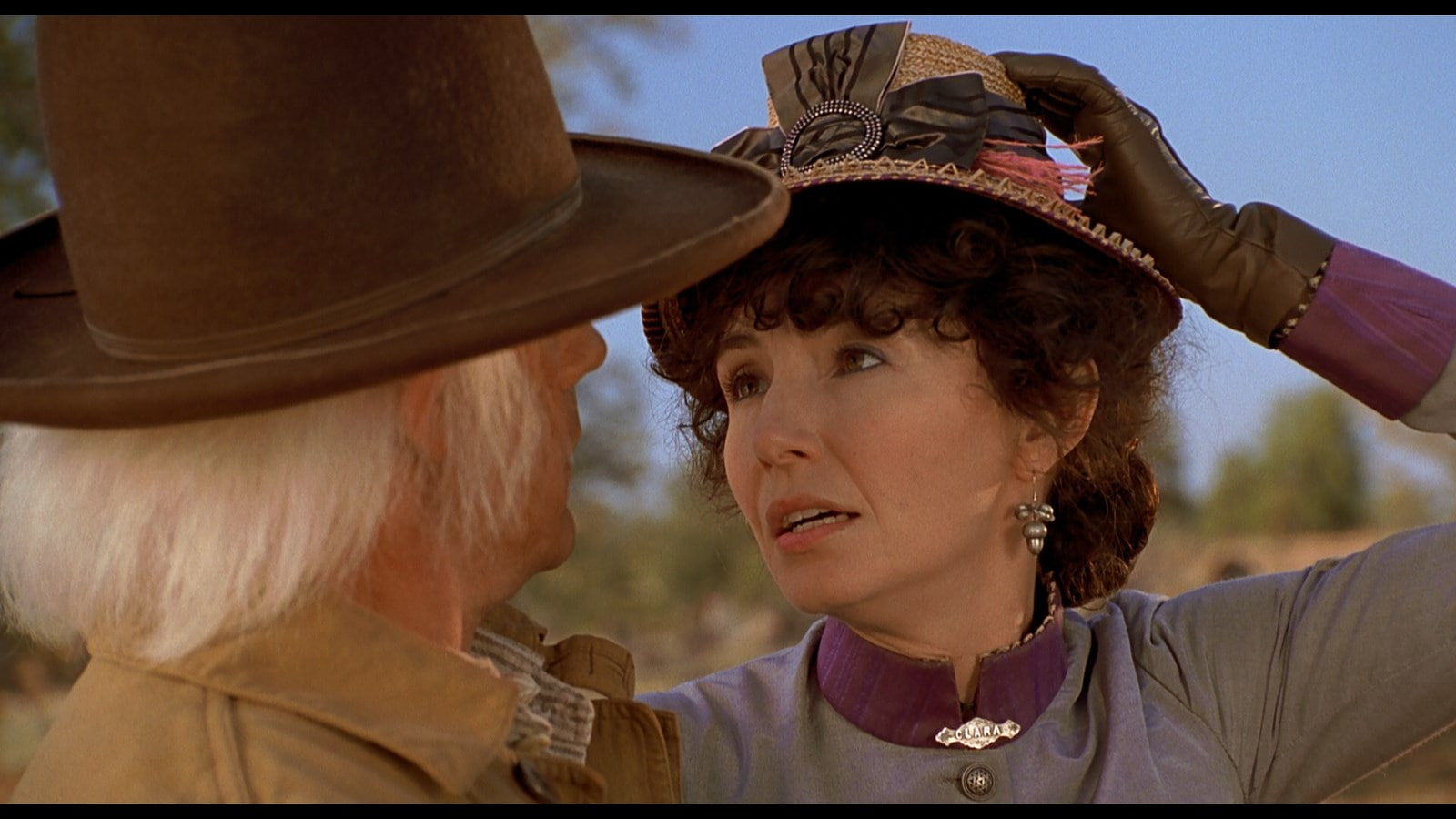 two people, 720P, real people, hairstyle, focus on foreground, headshot, portrait, back to the future part iii, people, day, women, hat, traditional clothing, HD Wallpaper