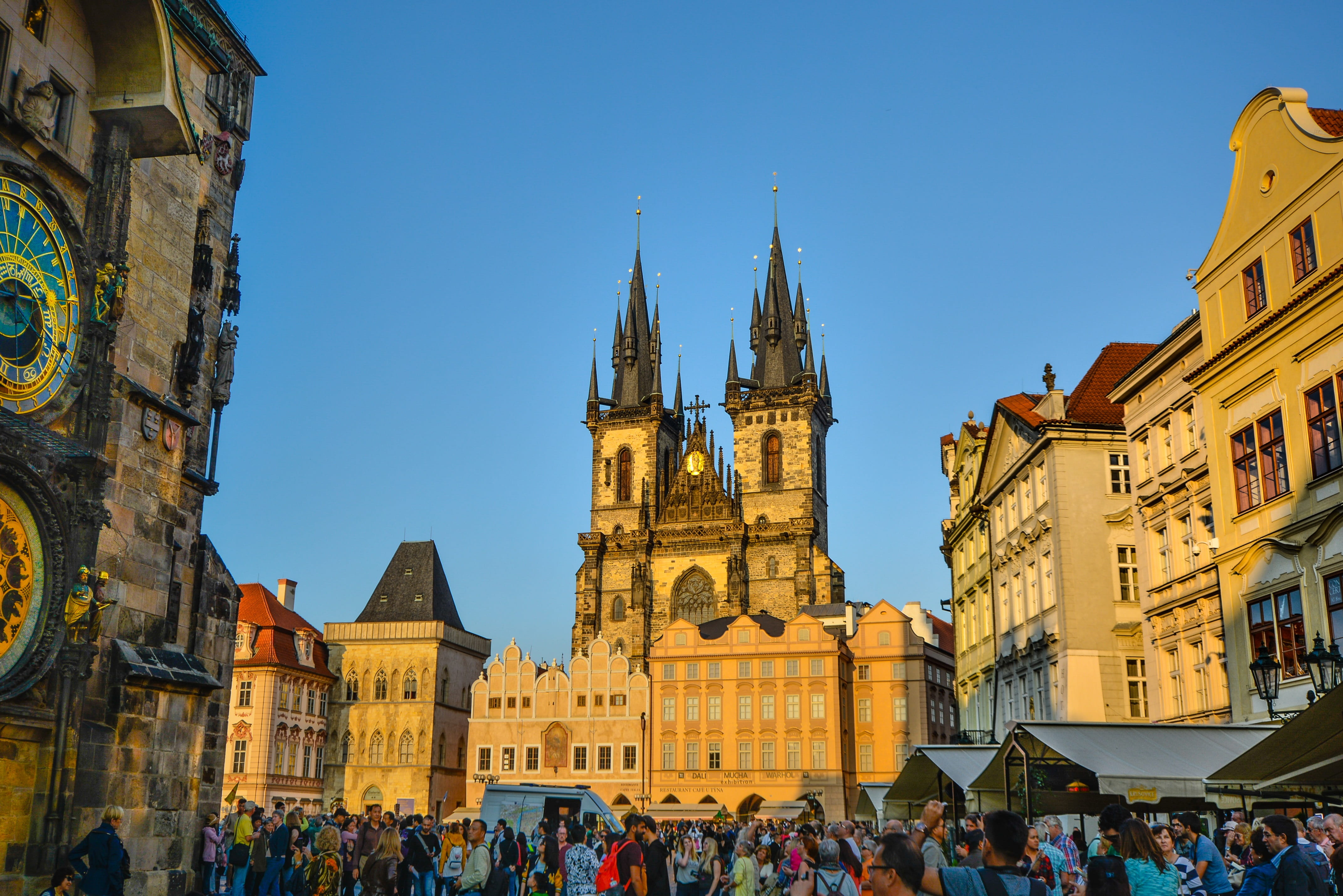 nature, day, travel Destinations, Prague, city, building, famous Place, religion, clear sky, Czech, Old, tower, clock, tourism, Praha, town Square, tourist, HD Wallpaper