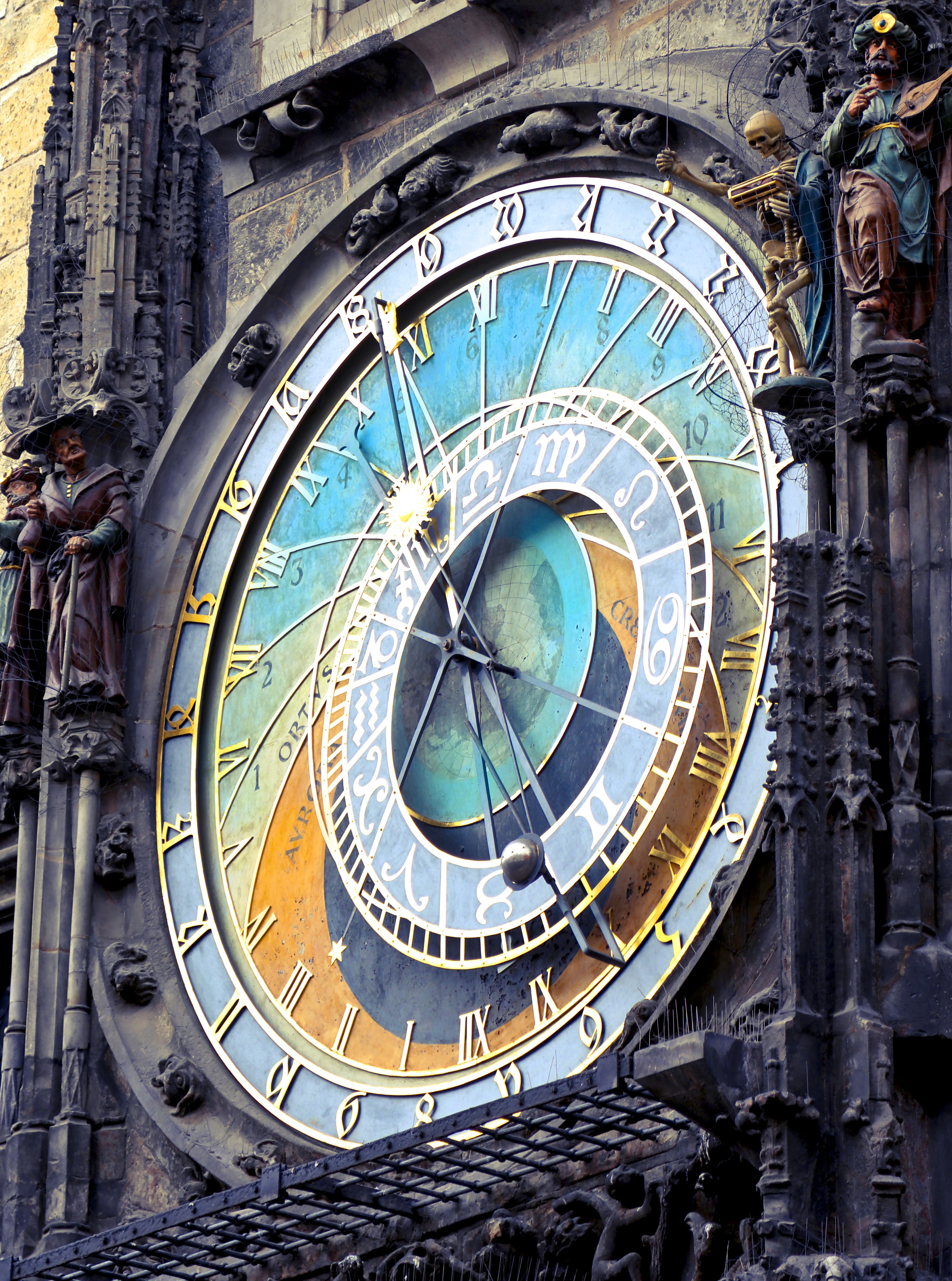 ornate, tower, timepiece, minute hand, building exterior, design, retro, astrology sign, low angle view, europe, prague astronomical clock, Analogue, round, Phone HD Wallpaper
